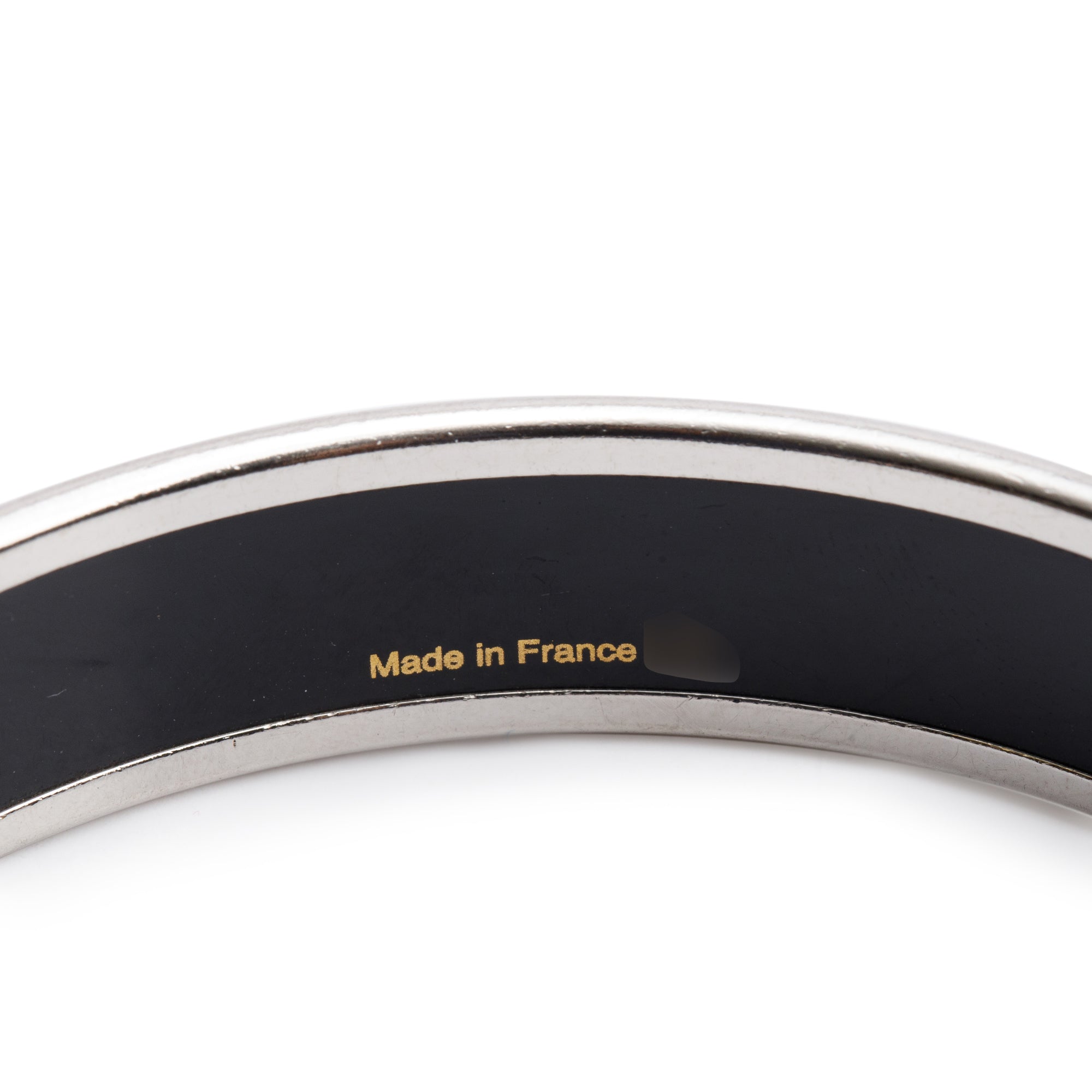 Hermes Paladium-Plated Calèche Red Enamel Bangle