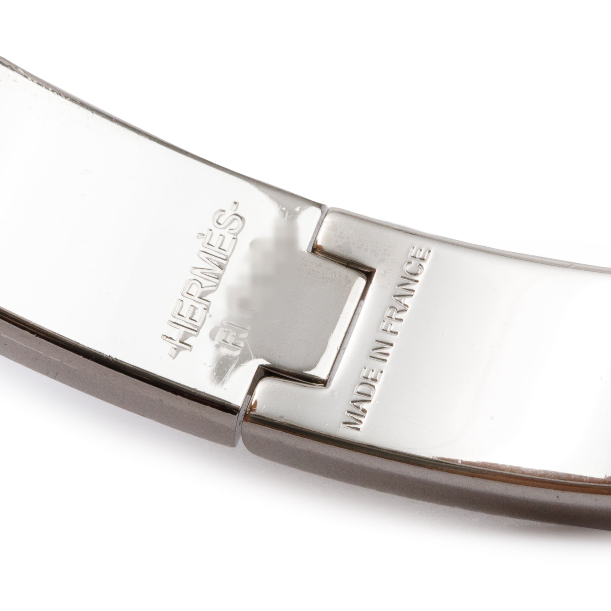 Hermes Palladium Plated Black Enamel 12 MM Clic H Bracelet w/ Box