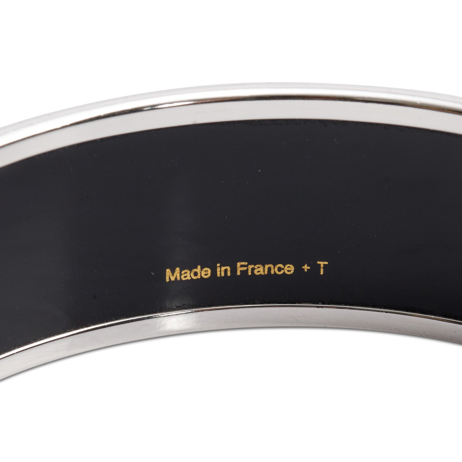 Hermes Palladium-Plated Caleche Orange Enamel Wide Bangle