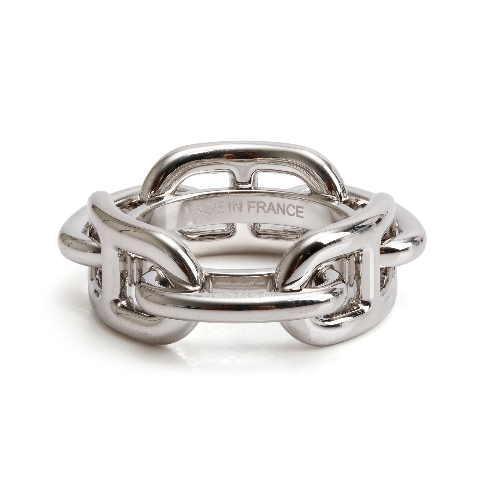 Hermes Palladium-Plated Metal Regate Scarf Ring