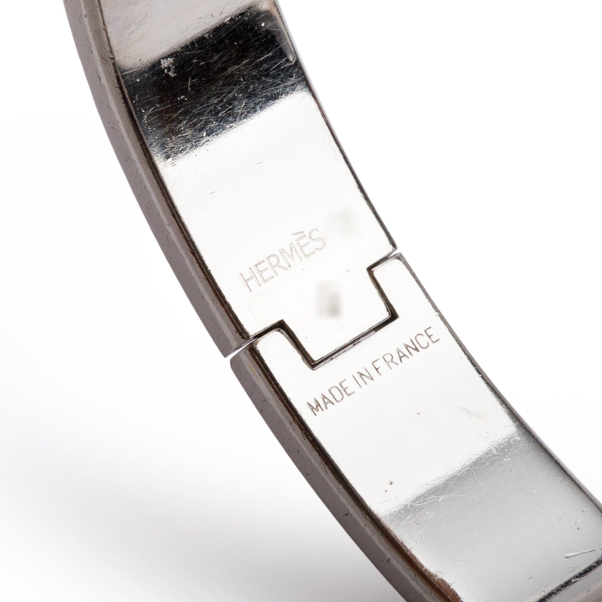 Hermes Palladium-Plated Orange Enamel Clic H Bracelet w/ Box