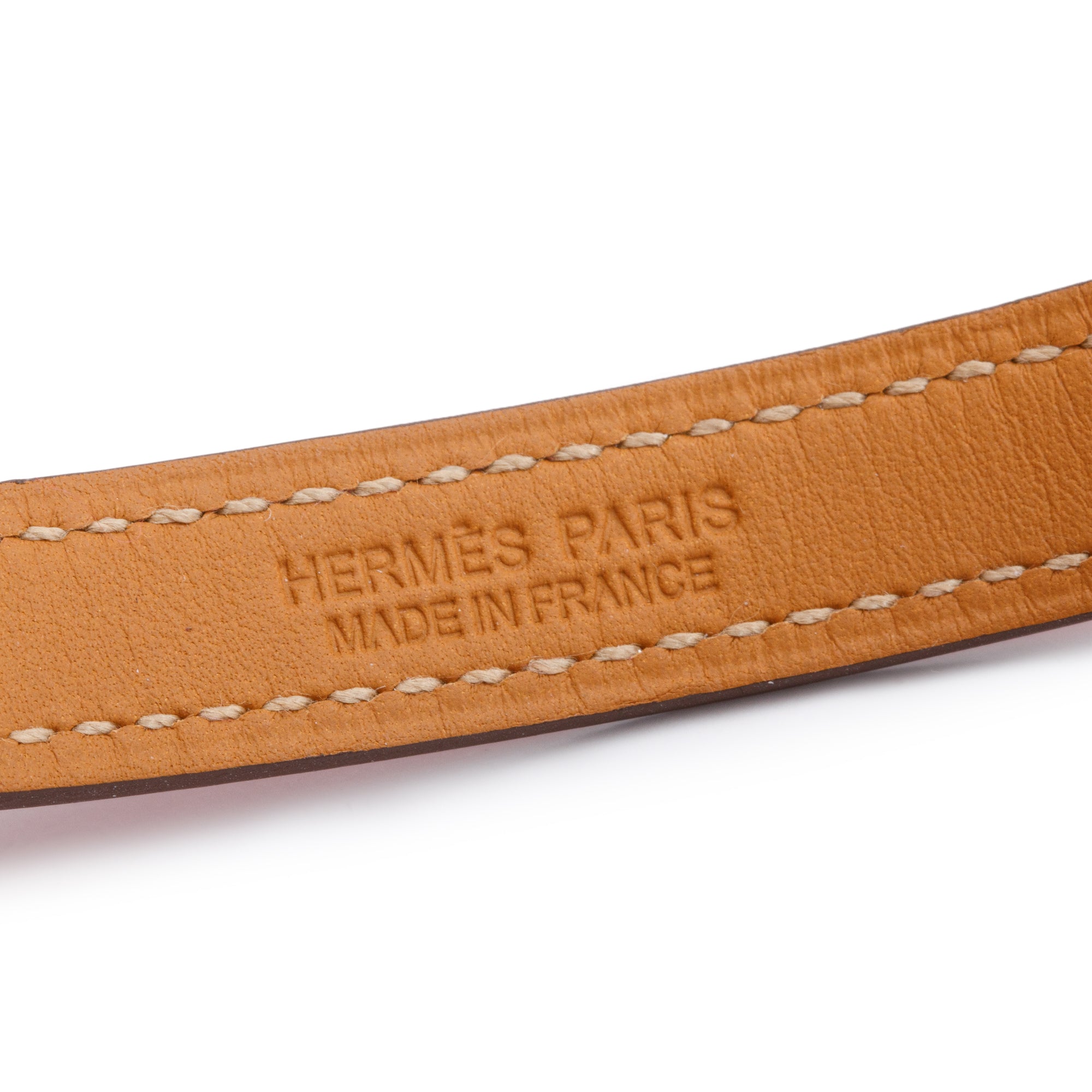 Hermes Palladium Plated Rivale Double Tour Red Leather Bracelet, Size XS
