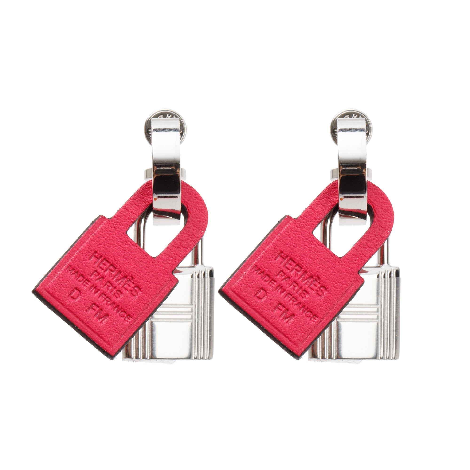 Hermes Palladium Swift O'Kelly Drop Earrings w/ Box