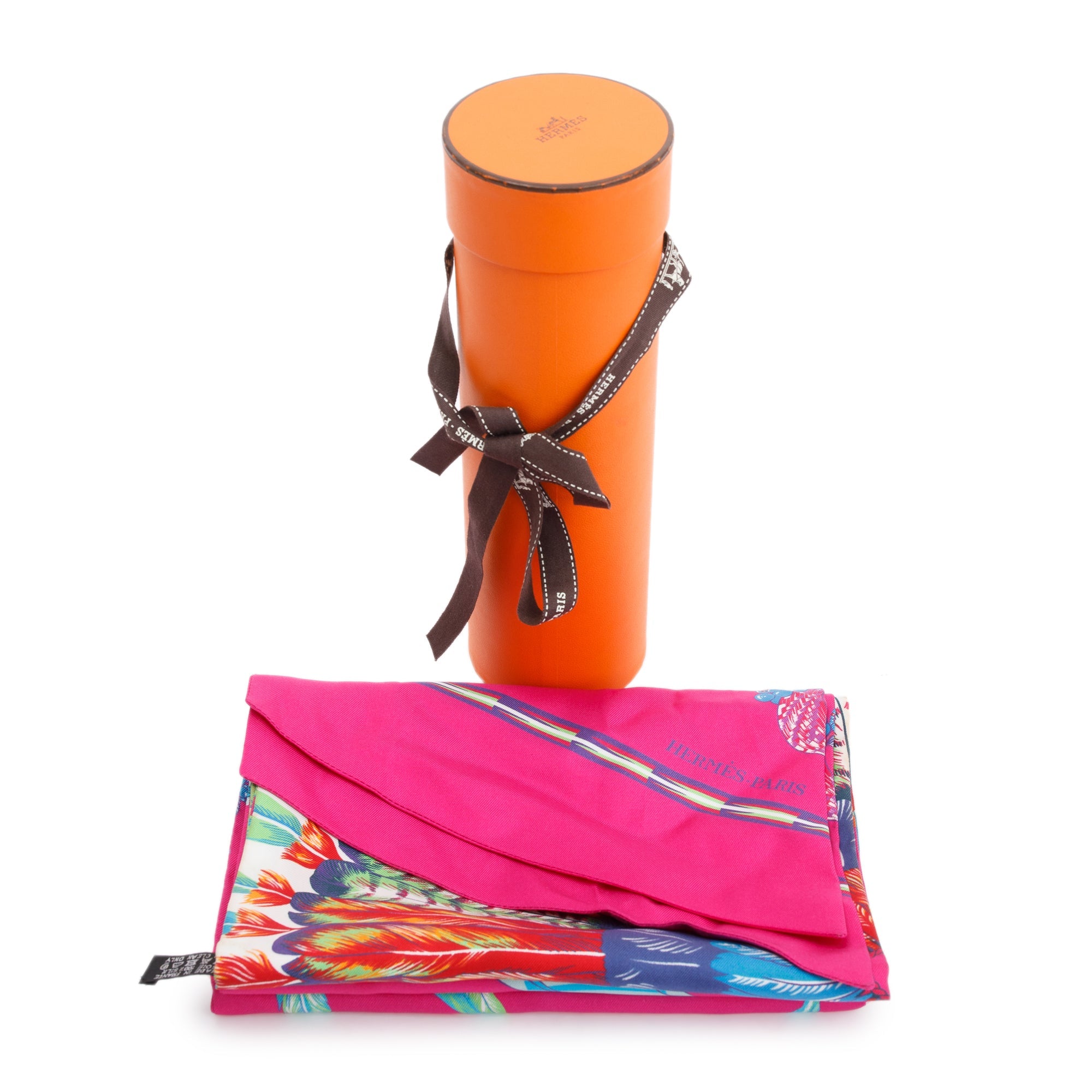 Hermes Pink Silk Maxi Twilly w/ Box