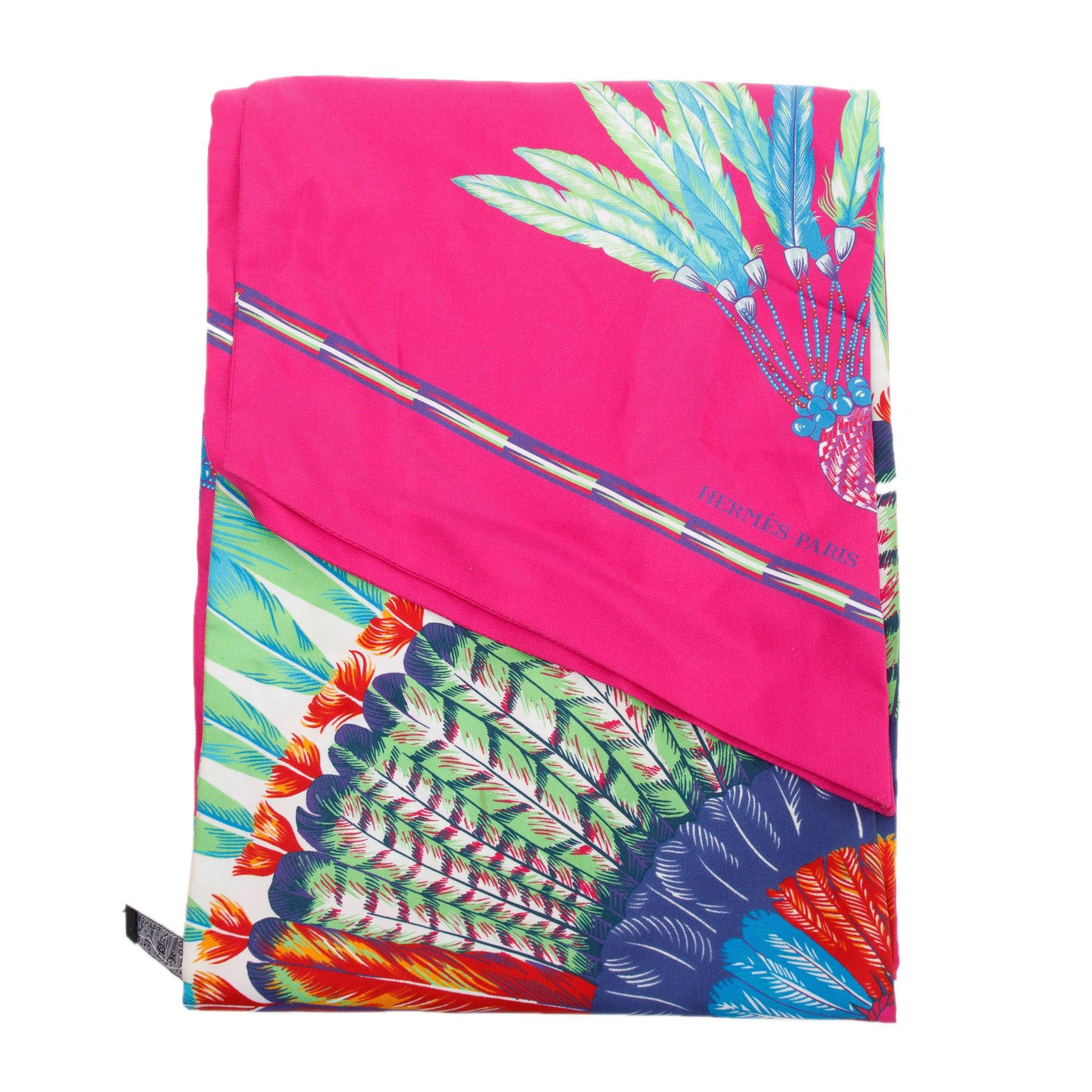 Hermes Pink Silk Maxi Twilly w/ Box