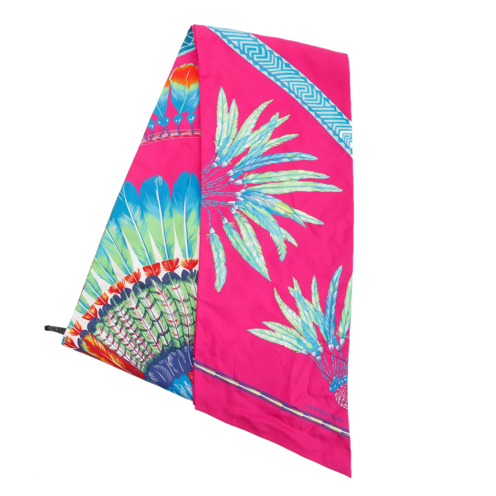 Hermes Pink Silk Maxi Twilly w/ Box