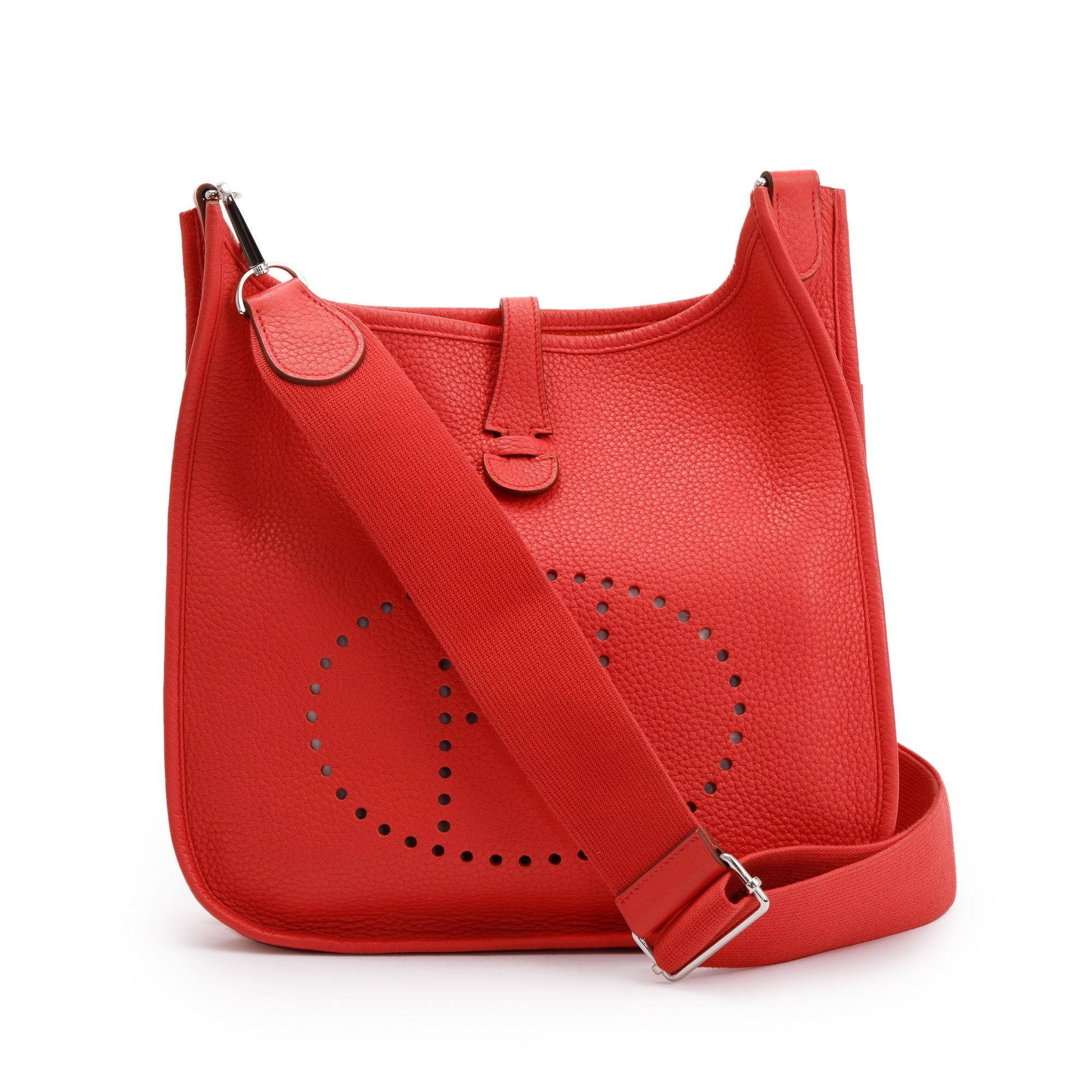 Hermes Pivoine Rouge Taurillon Clemence Evelyne III 29 Bag