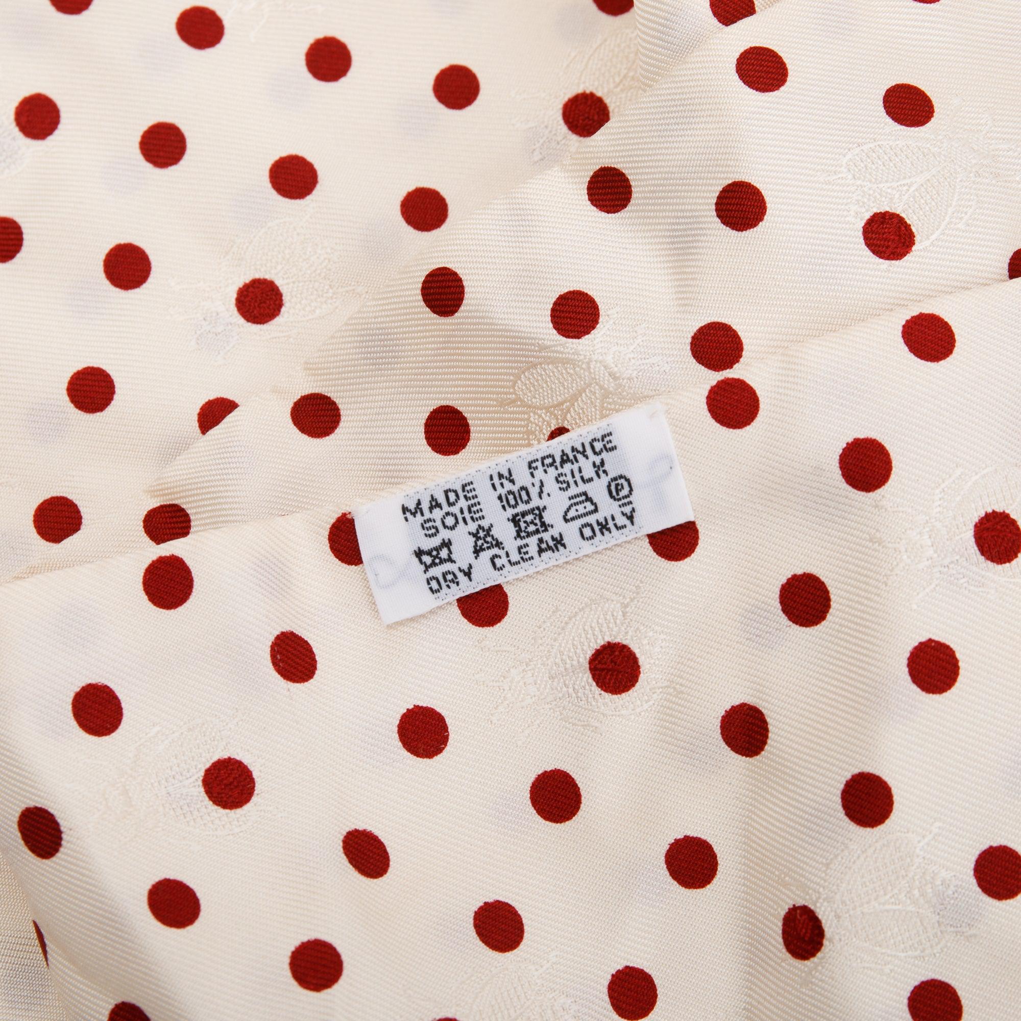 Hermes Polka Dot & Bees Pink Silk Maxi Twilly