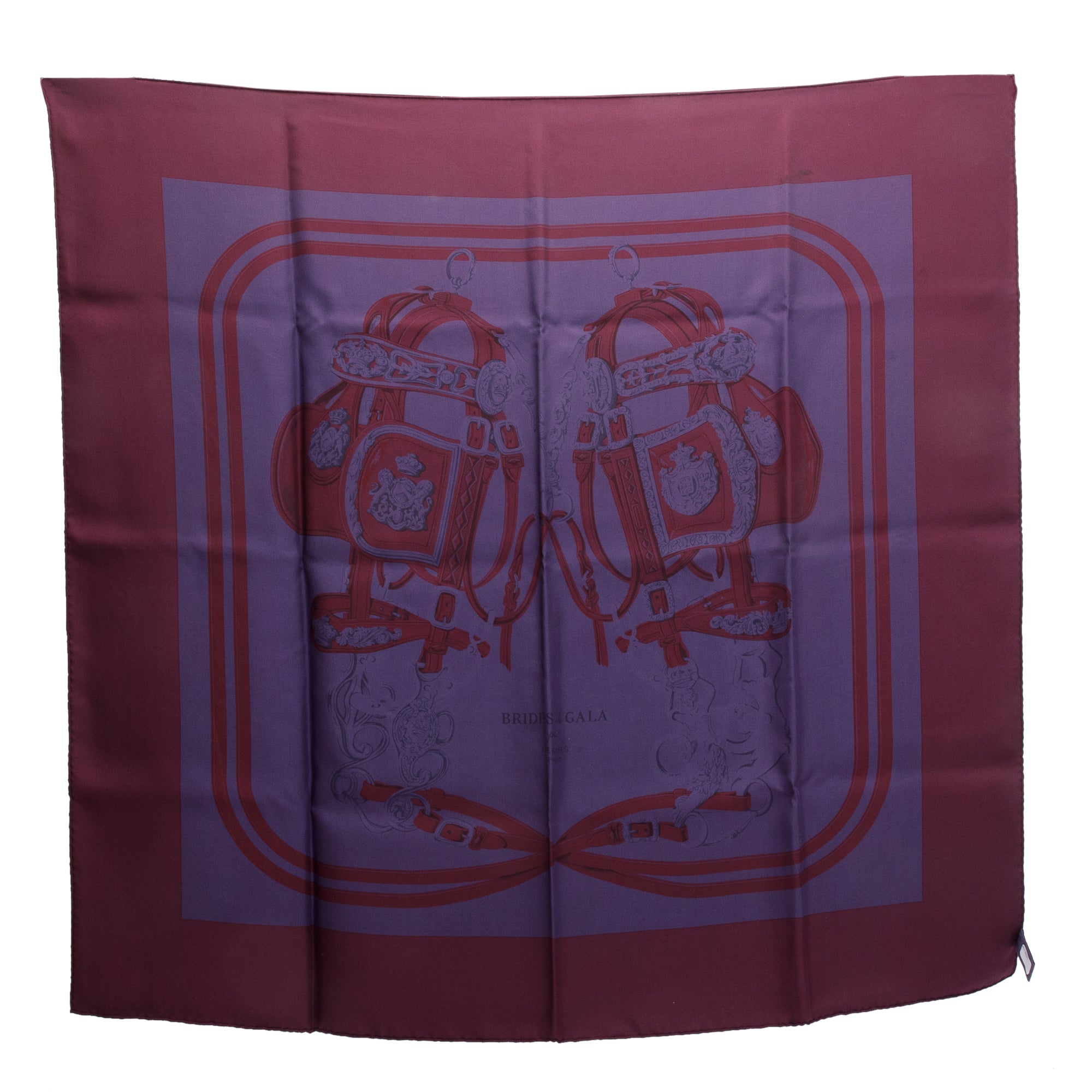Hermes Purple 'Brides De Gala'' Silk Scarf 90 w/ Box