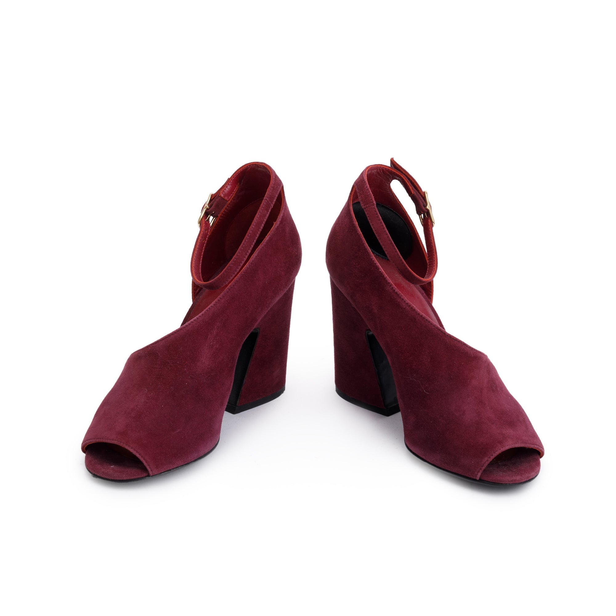 Hermes Purple Suede D'Orsay Pumps, Size 35