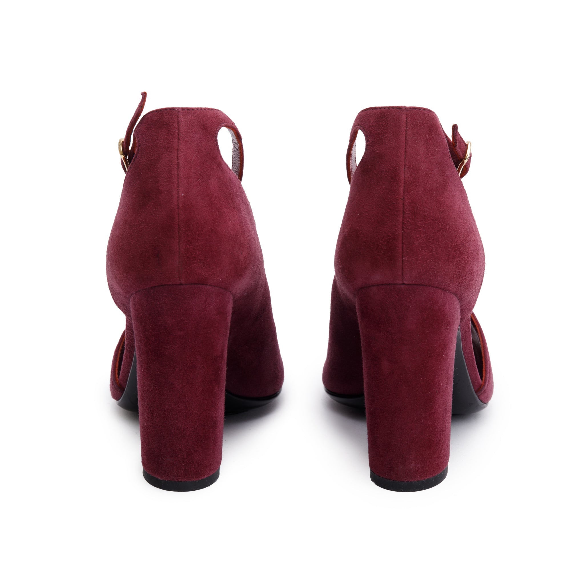 Hermes Purple Suede D'Orsay Pumps, Size 35