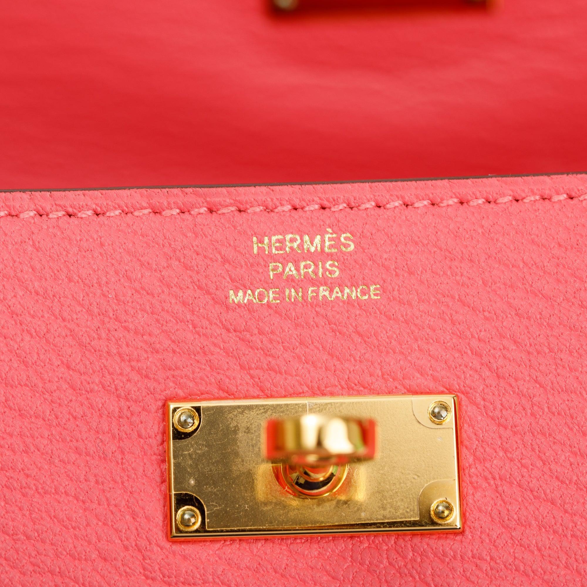 Hermes Rose Azalee Chevre Mysore Classic Kelly Longue Wallet w/ Box