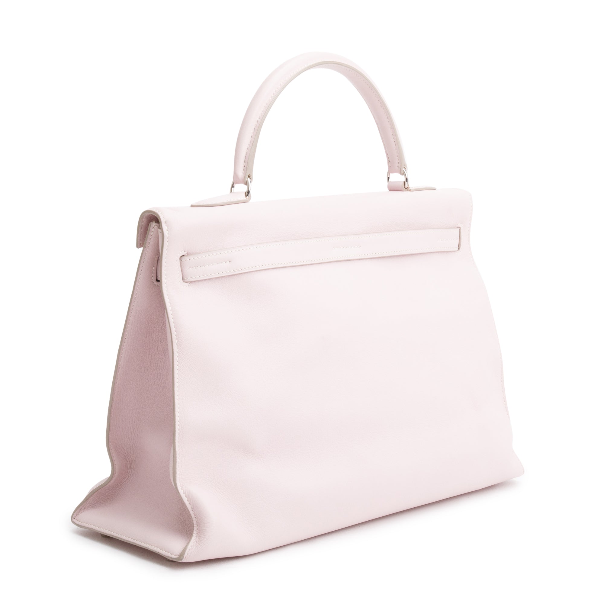 Hermes Rose Dragee Swift Leather Kelly Flat 35