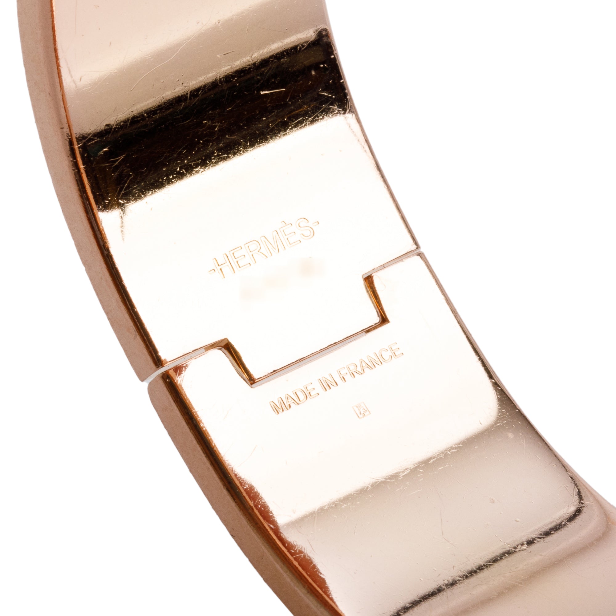 Hermes Rose Gold-Plated Black Enamel Clic Clac H Bracelet