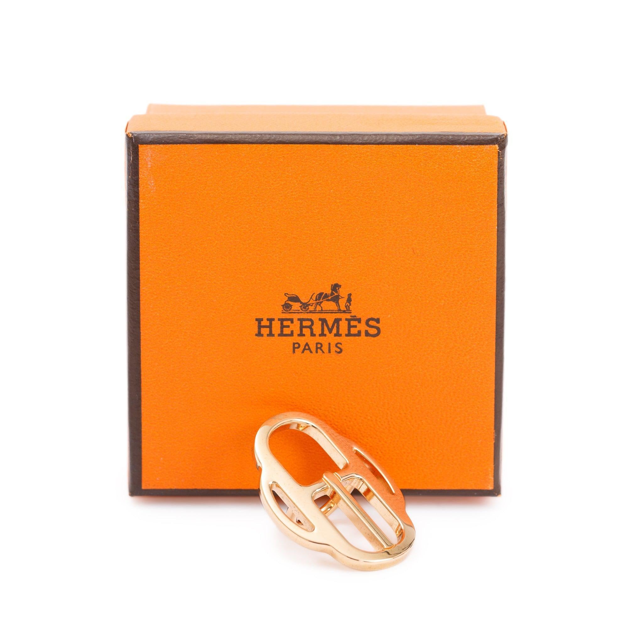 Hermes Rose Gold-Plated Metal Mini Boucle Twilly Ring w/ Box