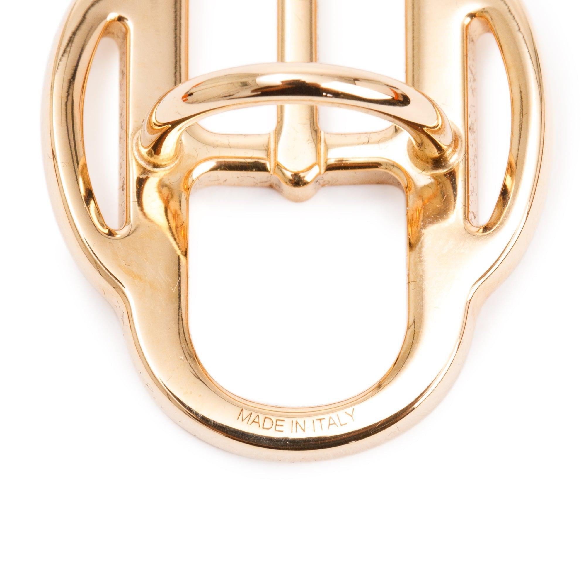 Hermes Rose Gold-Plated Metal Mini Boucle Twilly Ring w/ Box