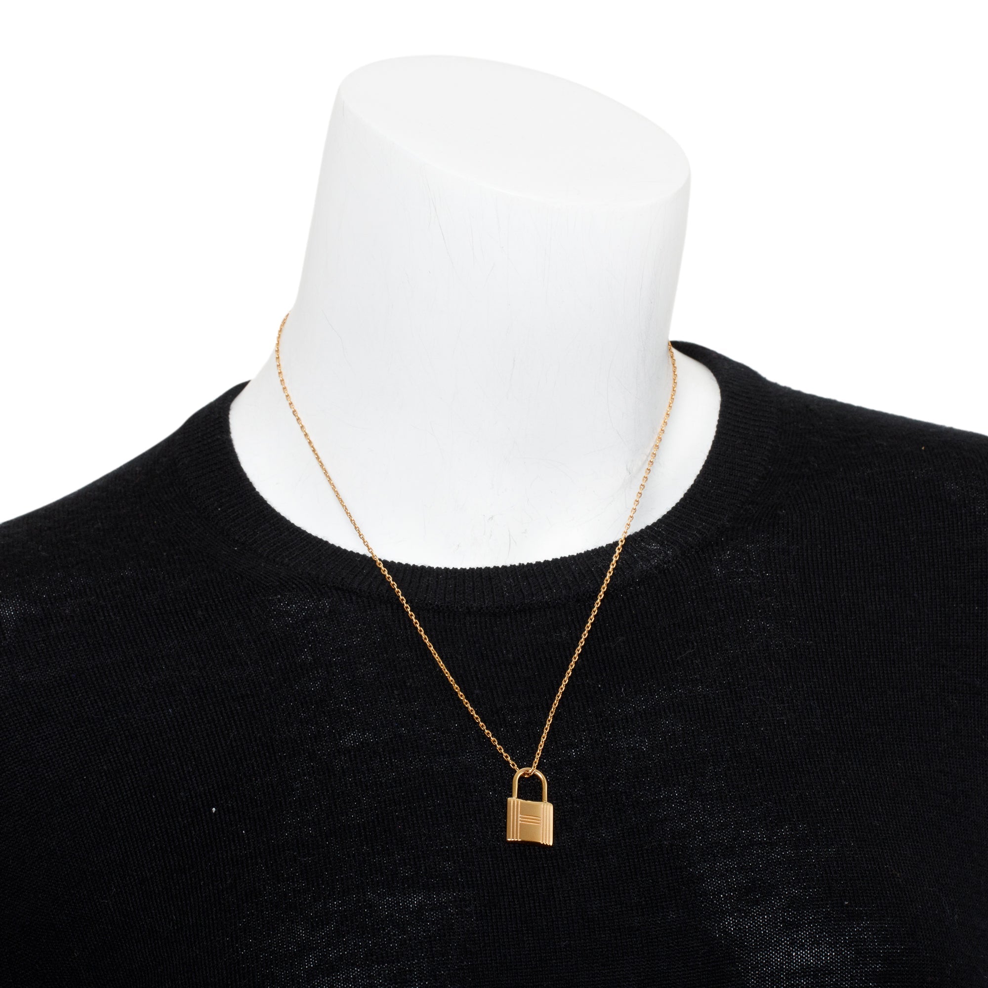 Hermes Rose Gold-Plated O'Kelly Pendant Necklace w/ Box