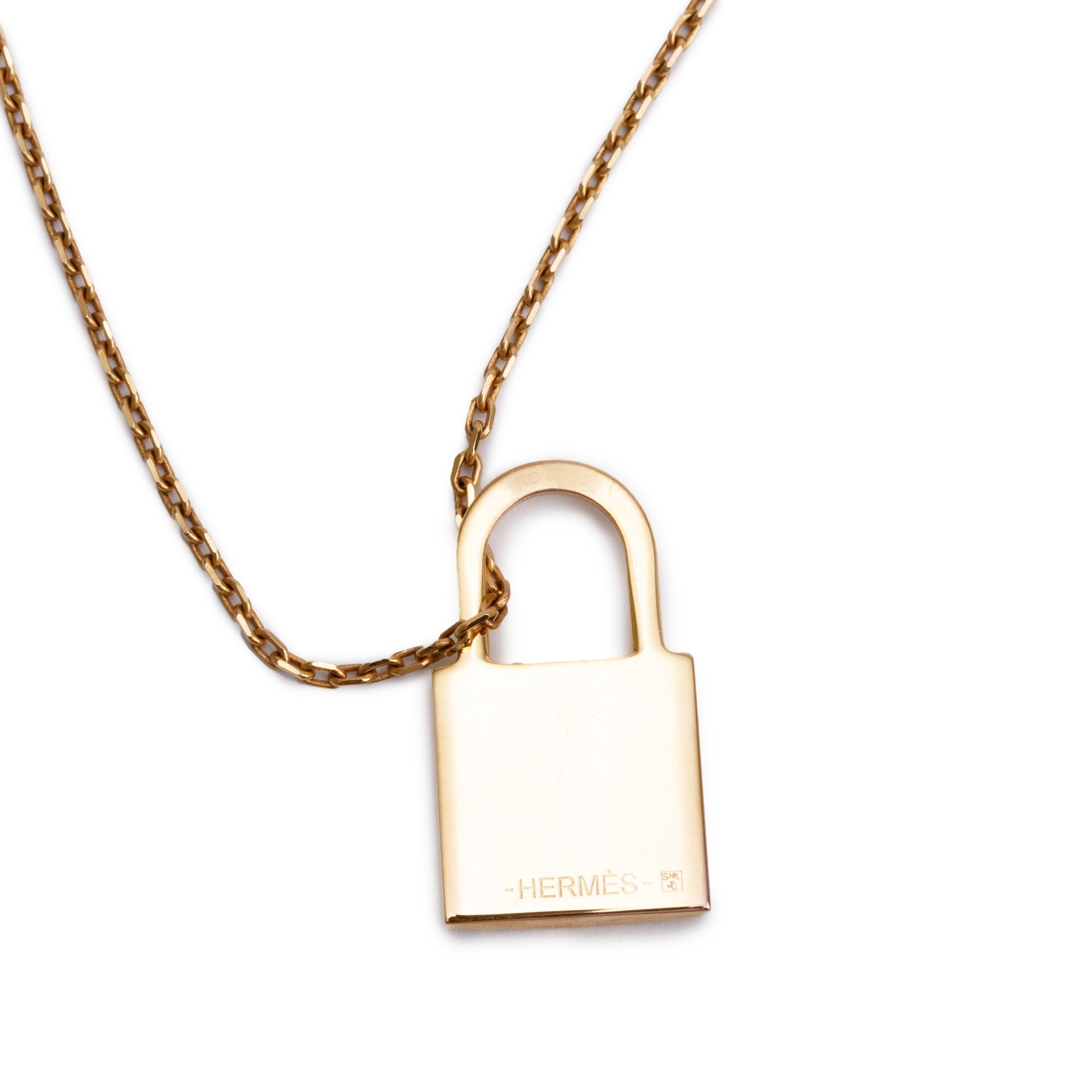 Hermes Rose Gold-Plated O'Kelly Pendant Necklace w/ Box