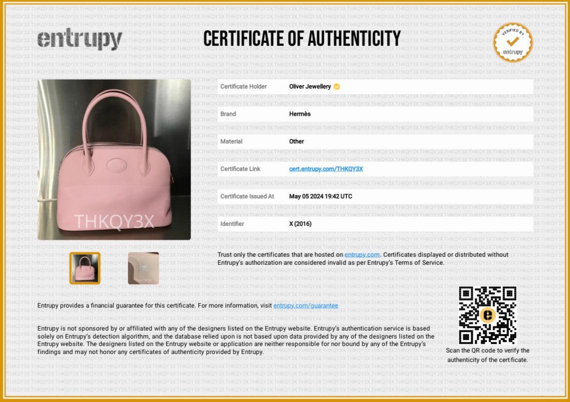 Hermes Rose Sakura Swift Leather Bolide 27 w/ Strap