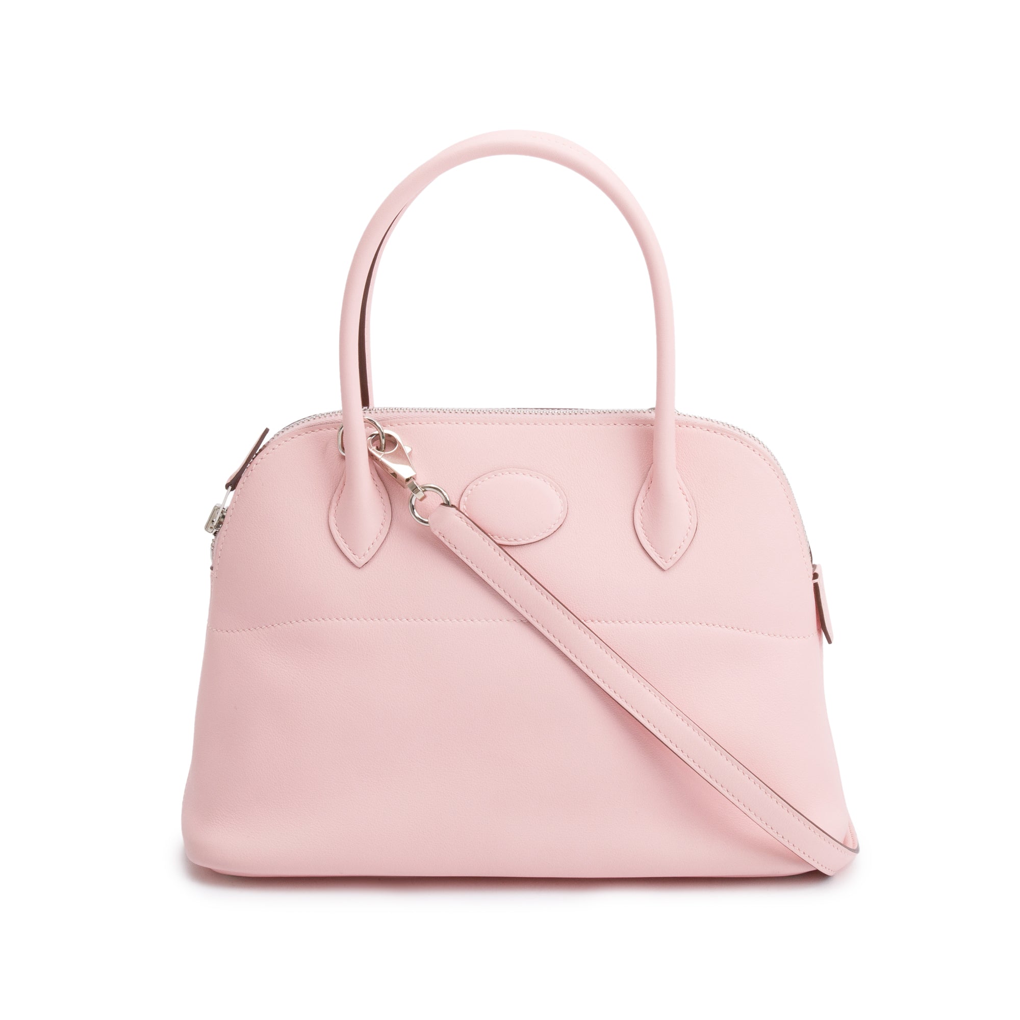 Hermes Rose Sakura Swift Leather Bolide 27 w/ Strap