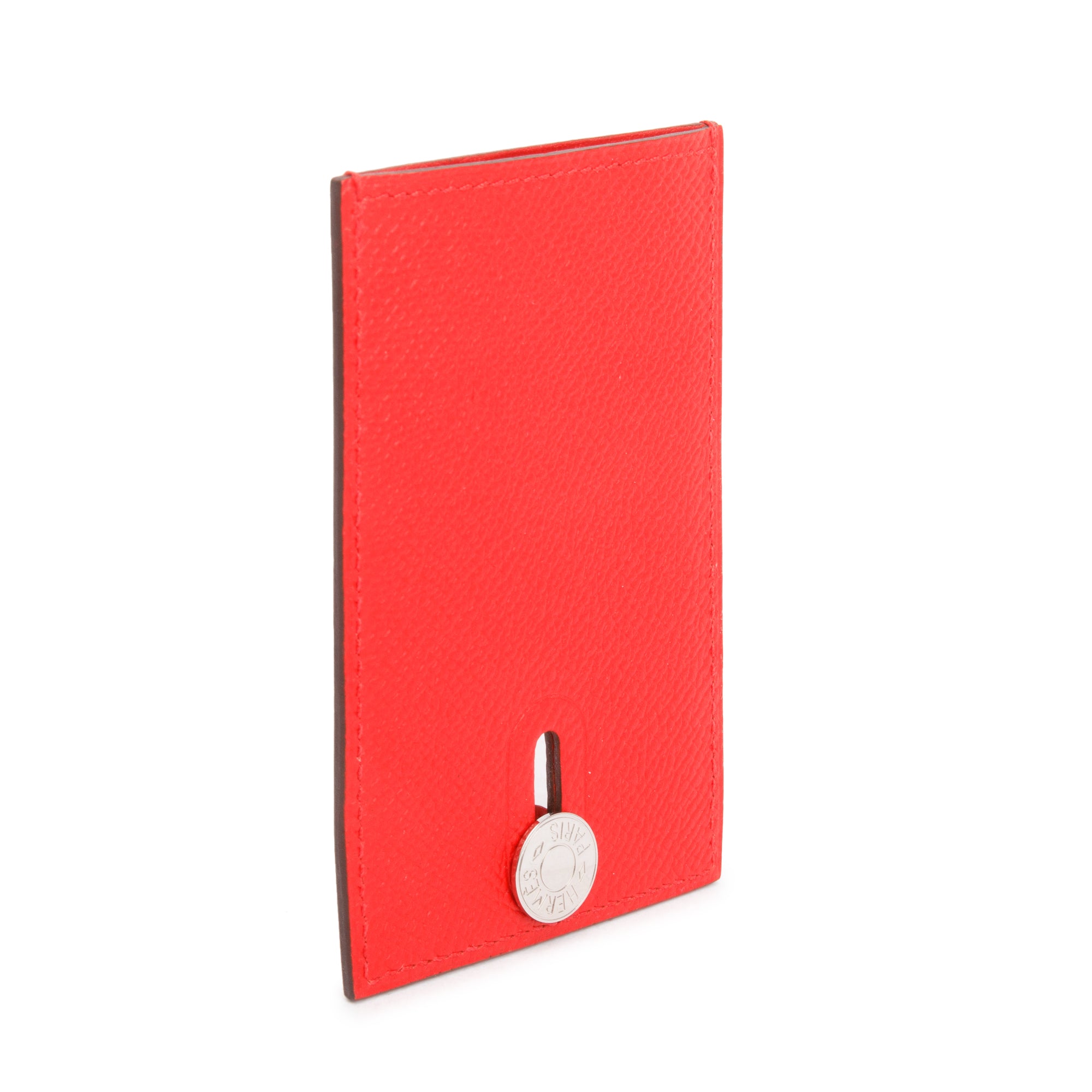 Hermes Rouge Epsom Leather Diabolo Card Holder w/ Box