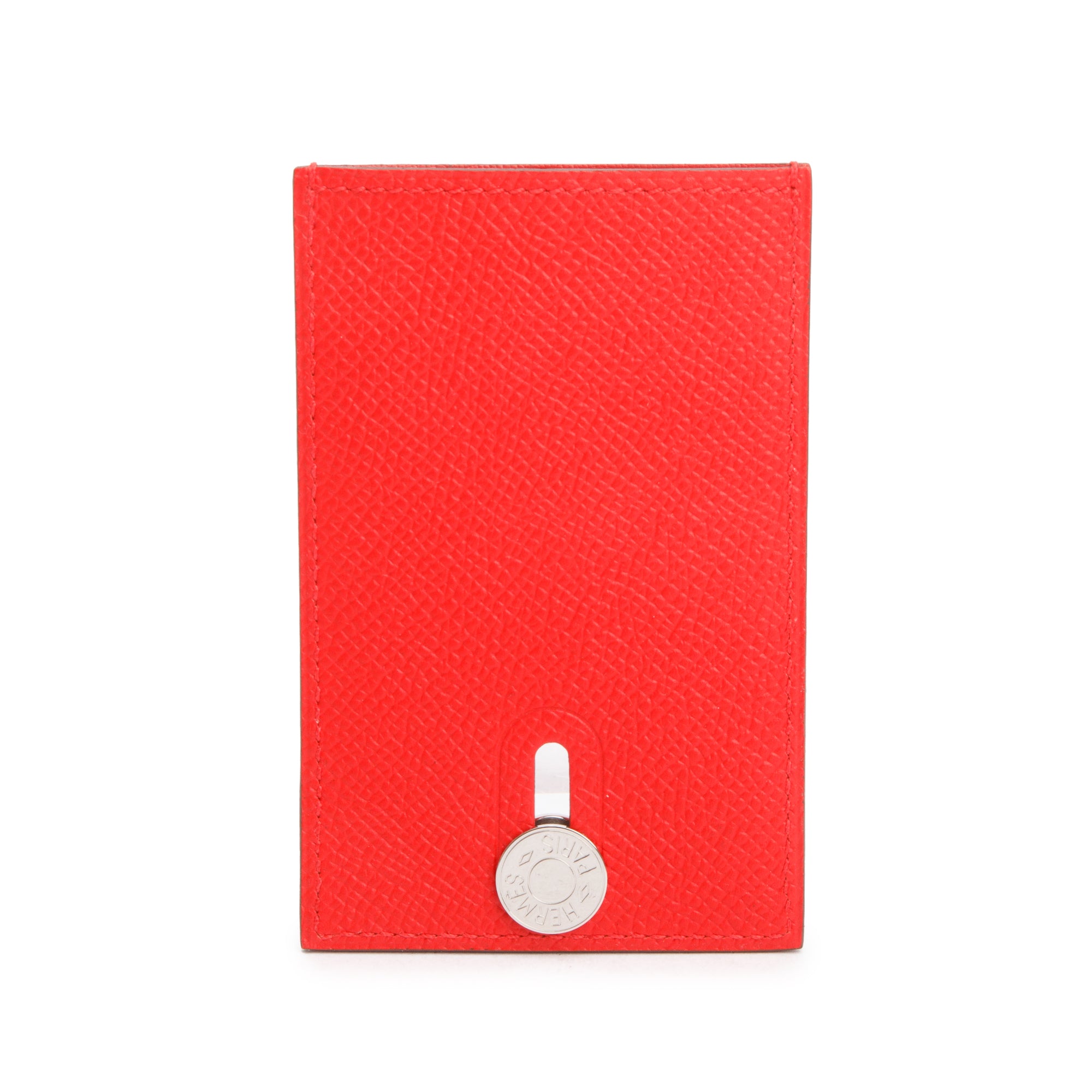 Hermes Rouge Epsom Leather Diabolo Card Holder w/ Box