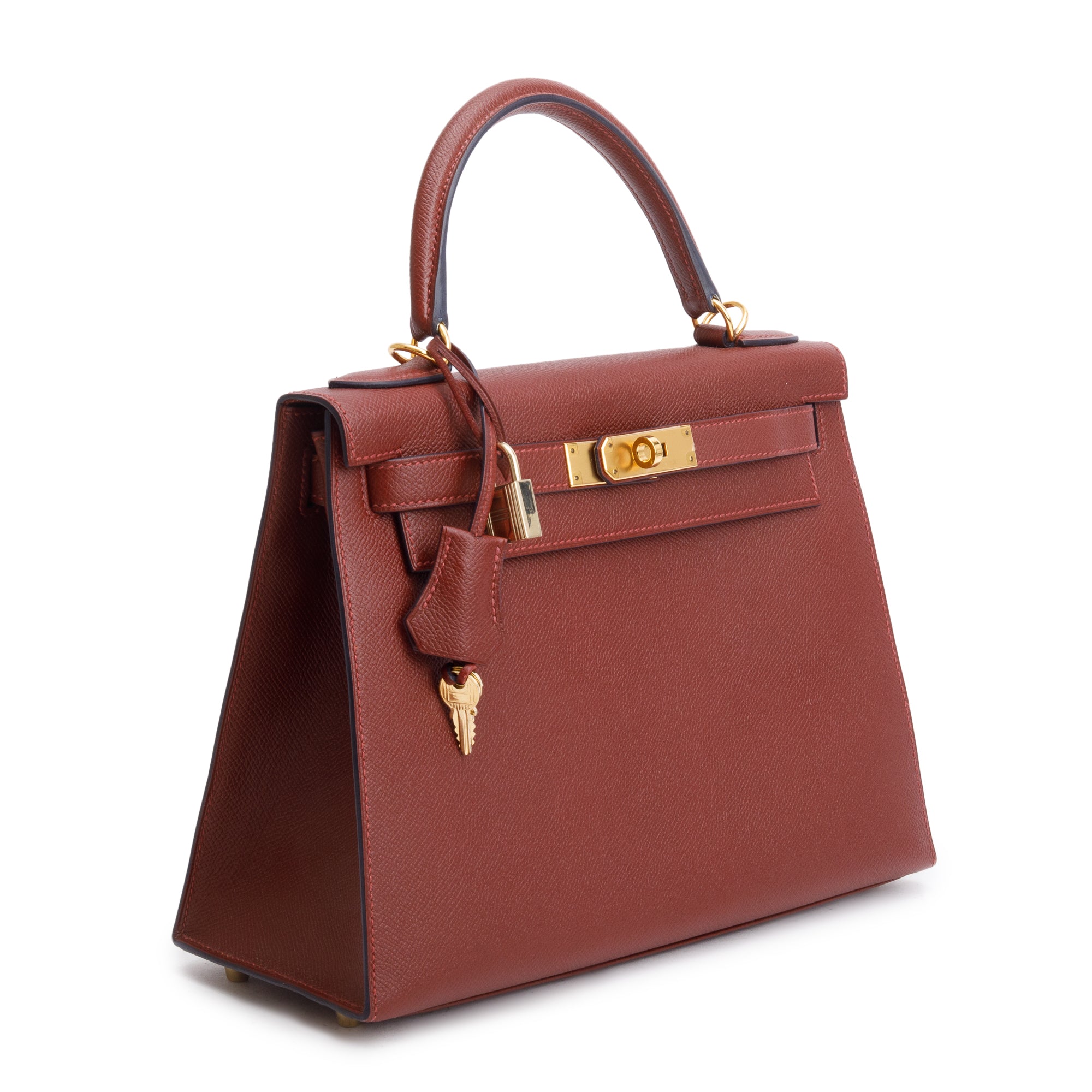 Hermes Rouge H Veau Epsom Kelly II Sellier 28 w/ Strap