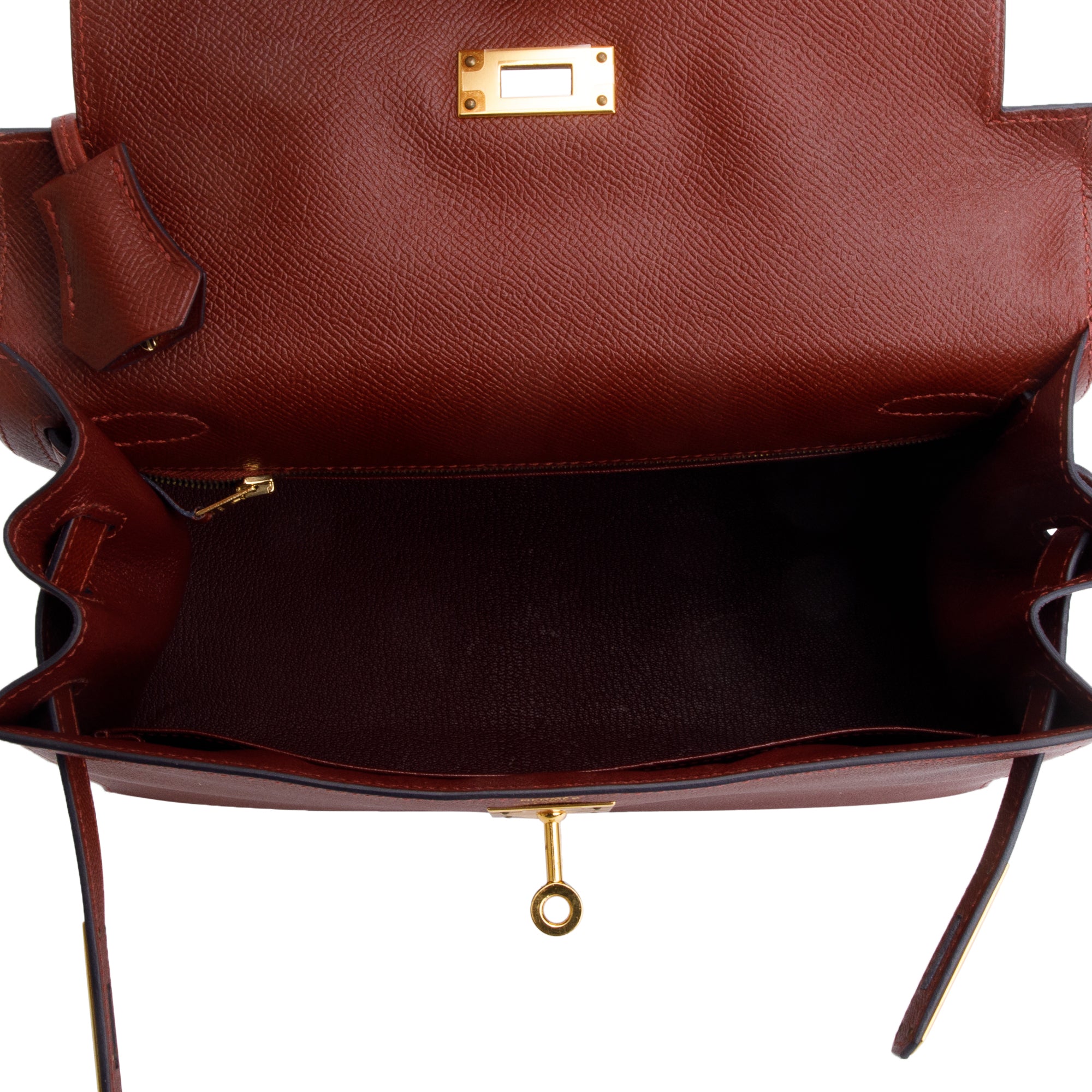 Hermes Rouge H Veau Epsom Kelly II Sellier 28 w/ Strap