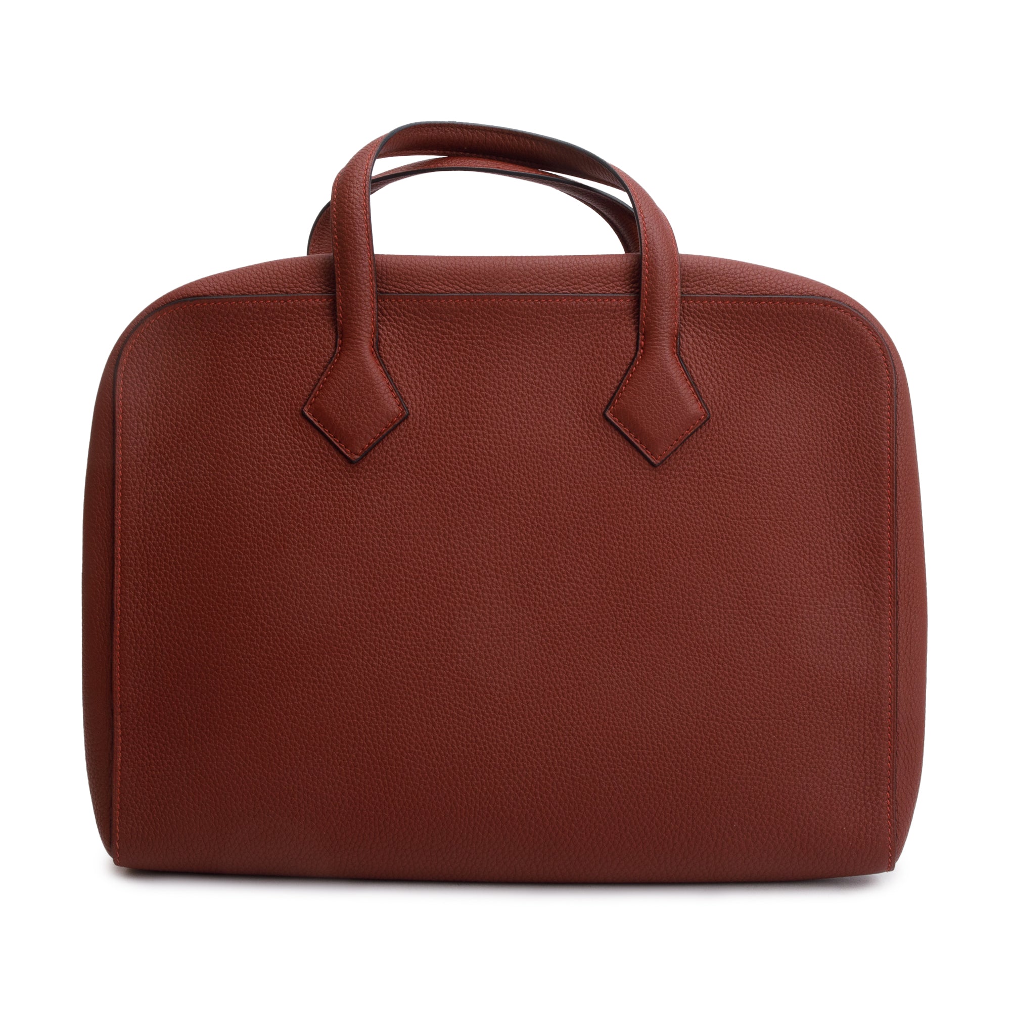 Hermes Rouge H Veau Togo Leather Victoria Light Briefcase w/ Box