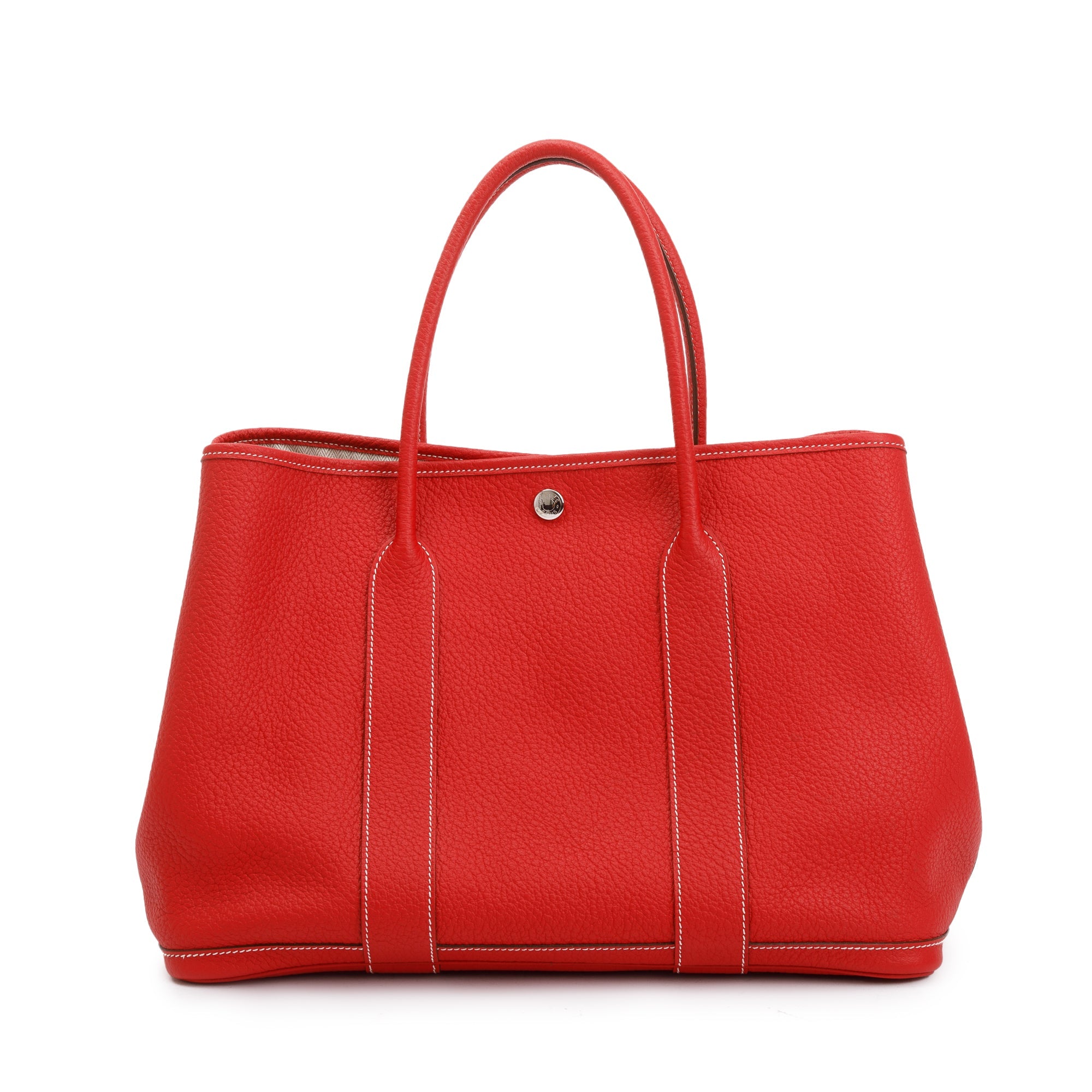 Hermes Rouge Negonda Leather Garden Party 36