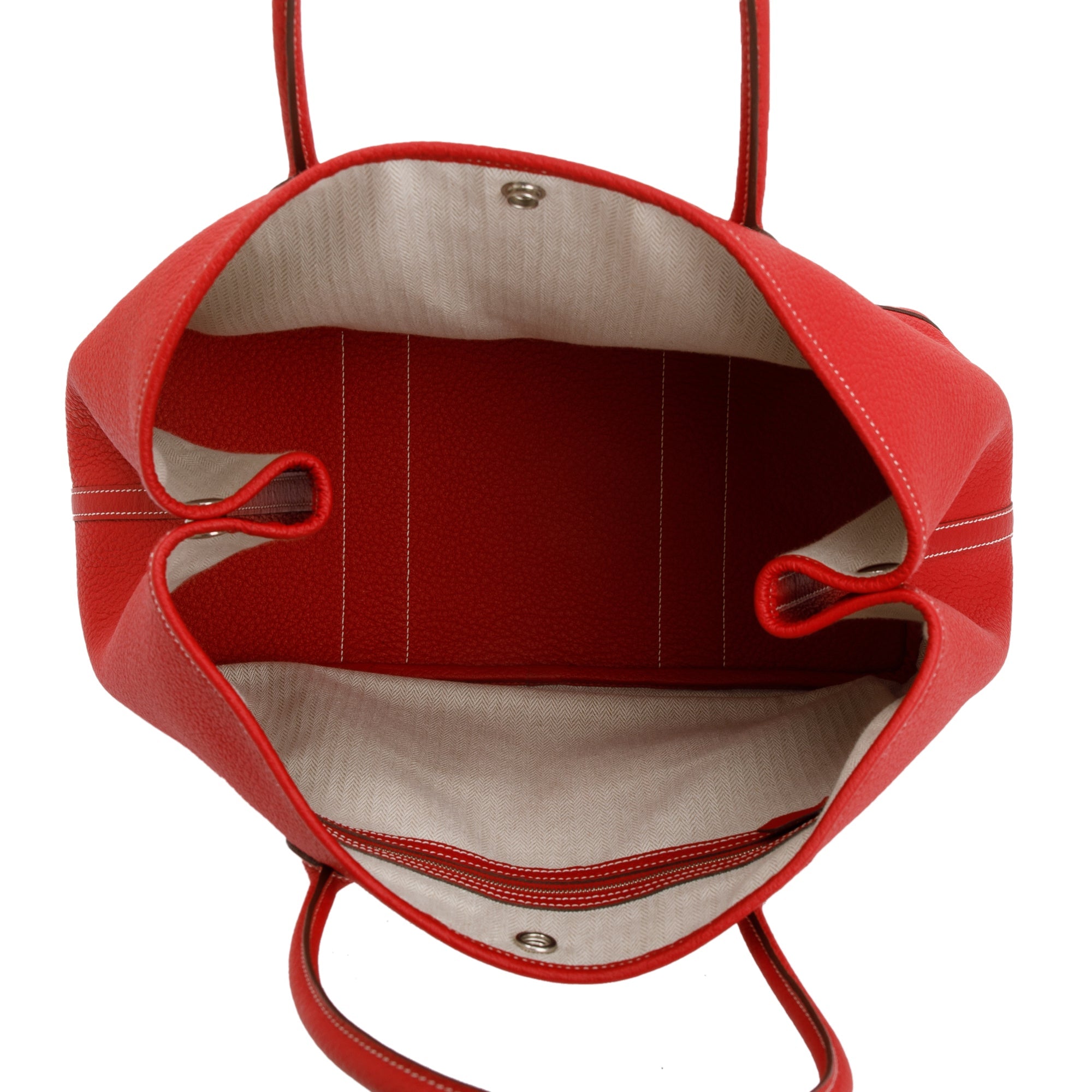 Hermes Rouge Negonda Leather Garden Party 36