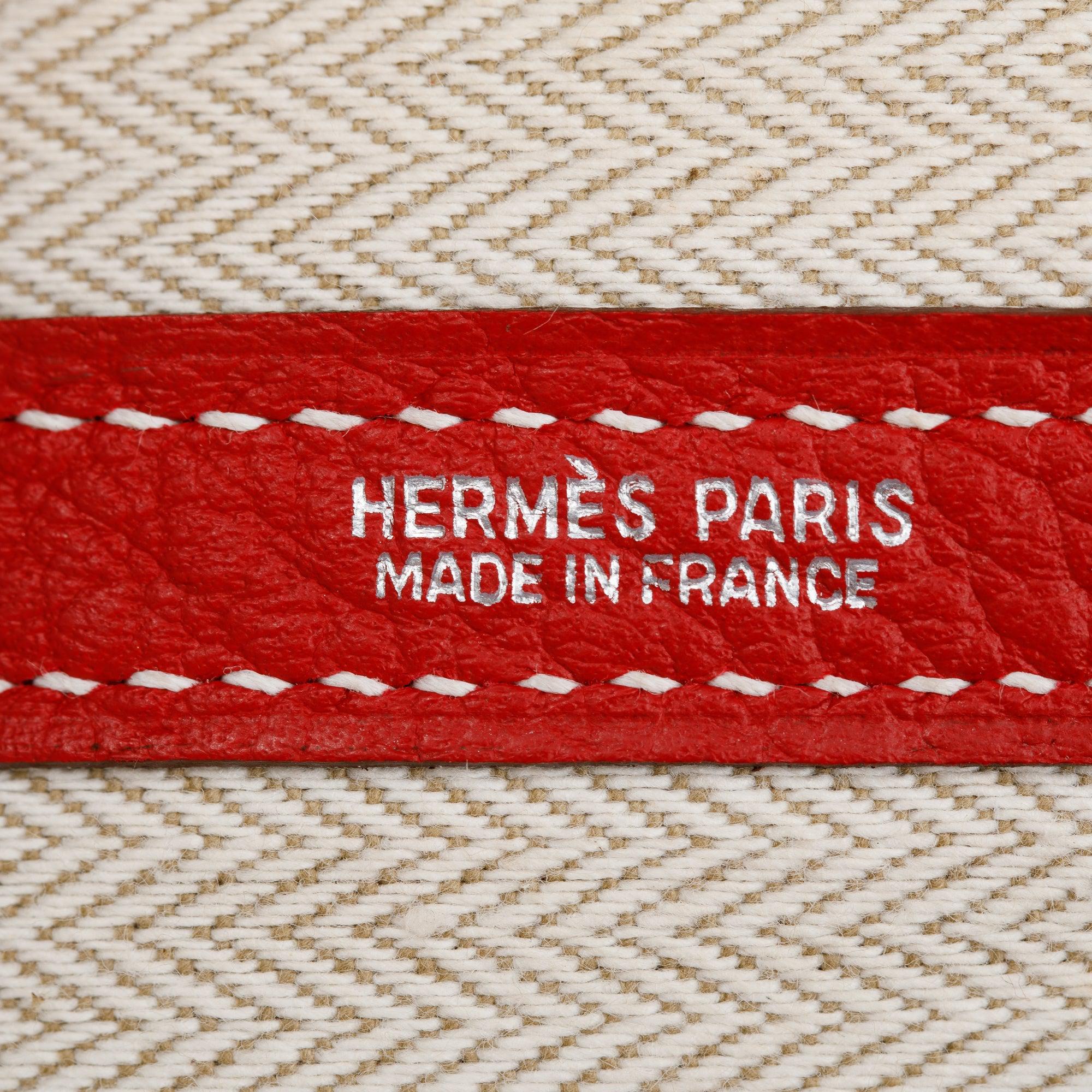 Hermes Rouge Negonda Leather Garden Party 36