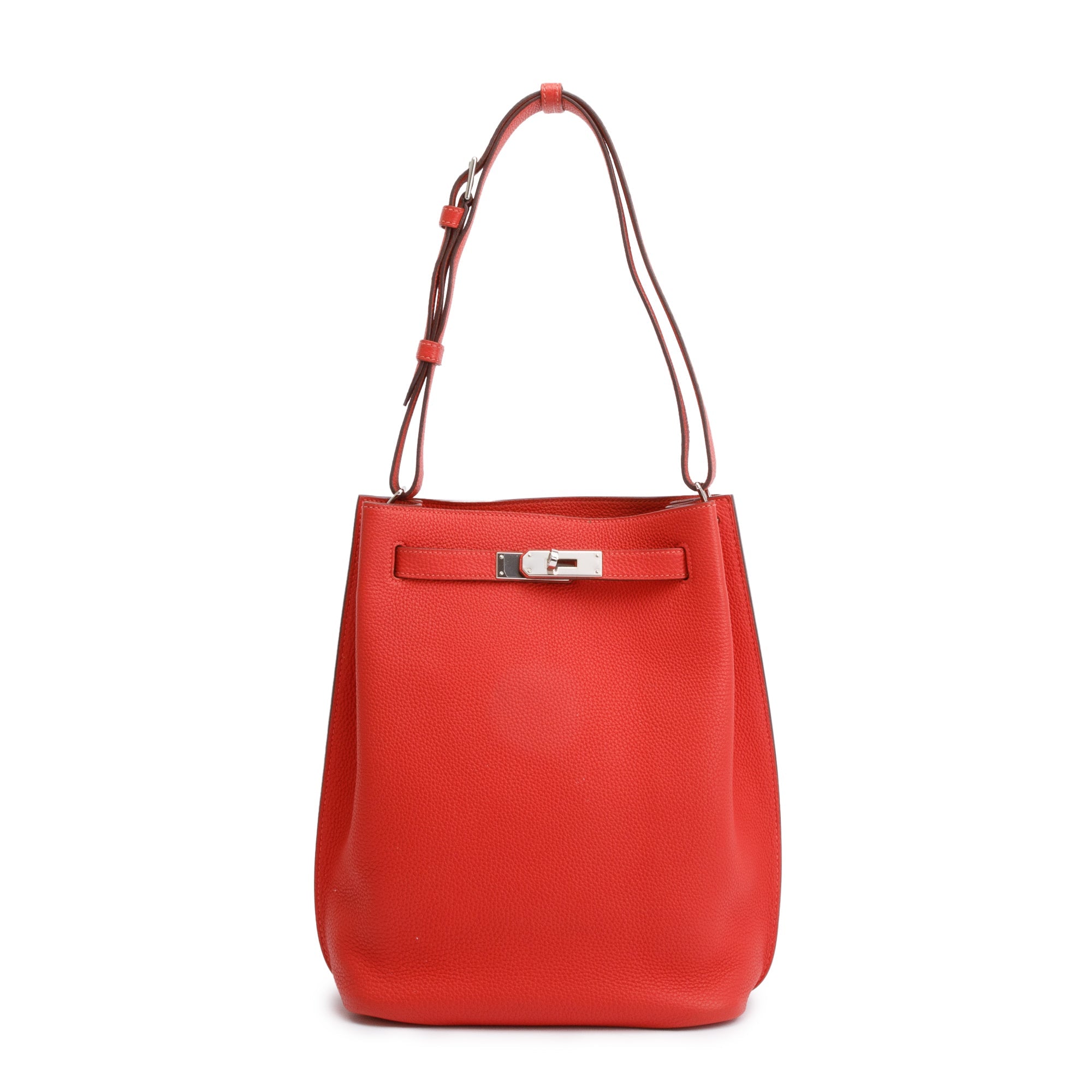 Hermes Rouge Pivoine Togo Leather So Kelly 22 Bag