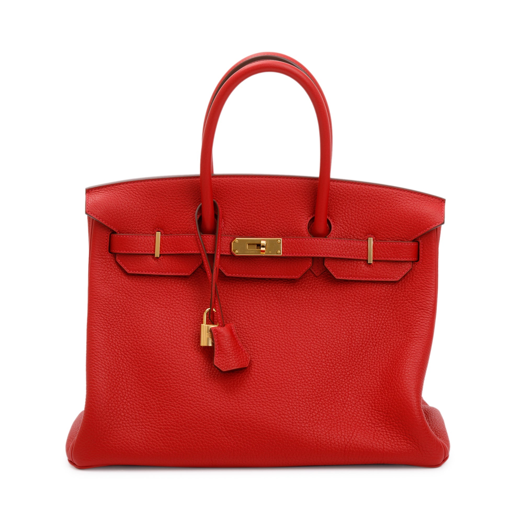 Hermes Rouge Taurillon Clemence Birkin 35 w/ Box