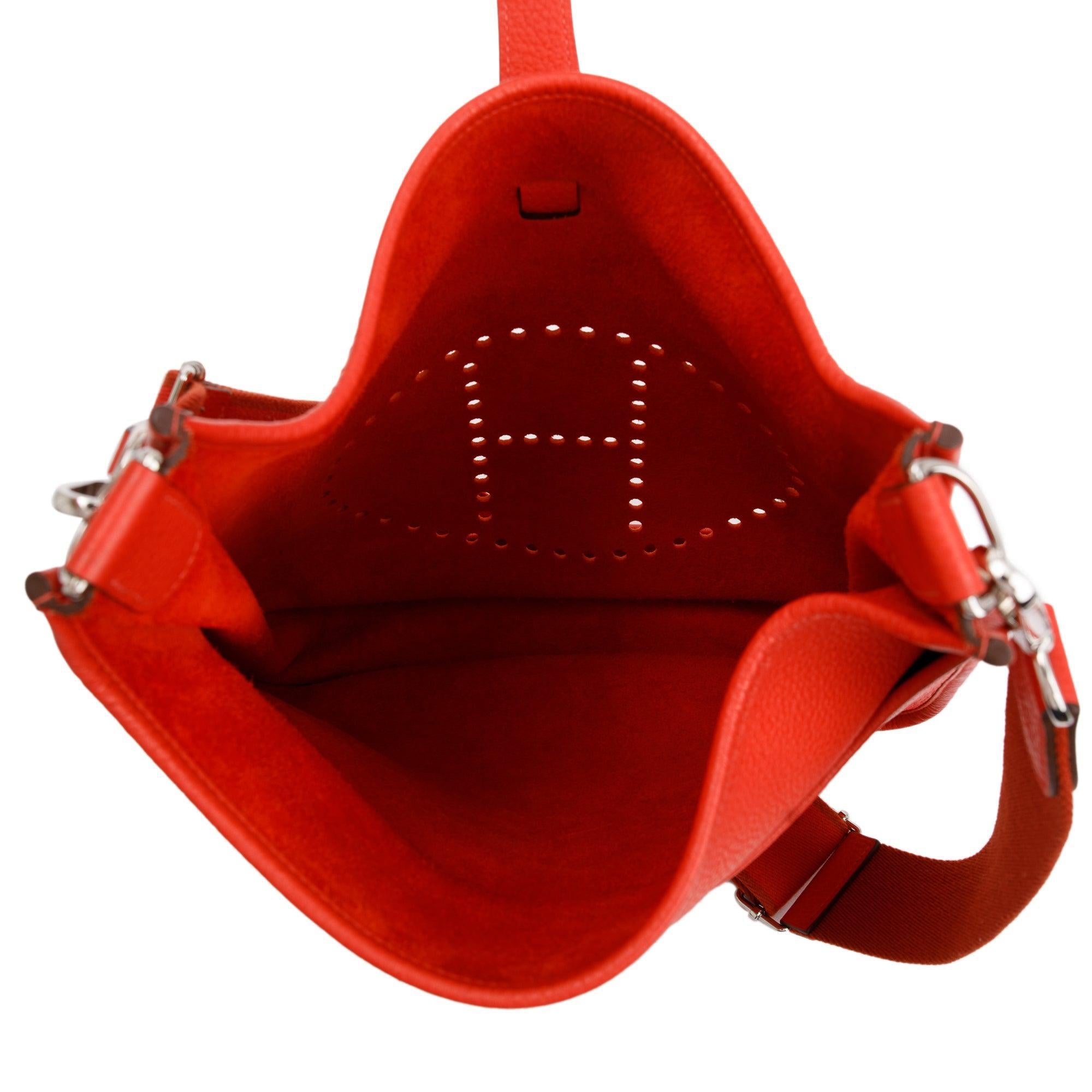 Hermes Rouge Taurillon Clemence Evelyne III 33