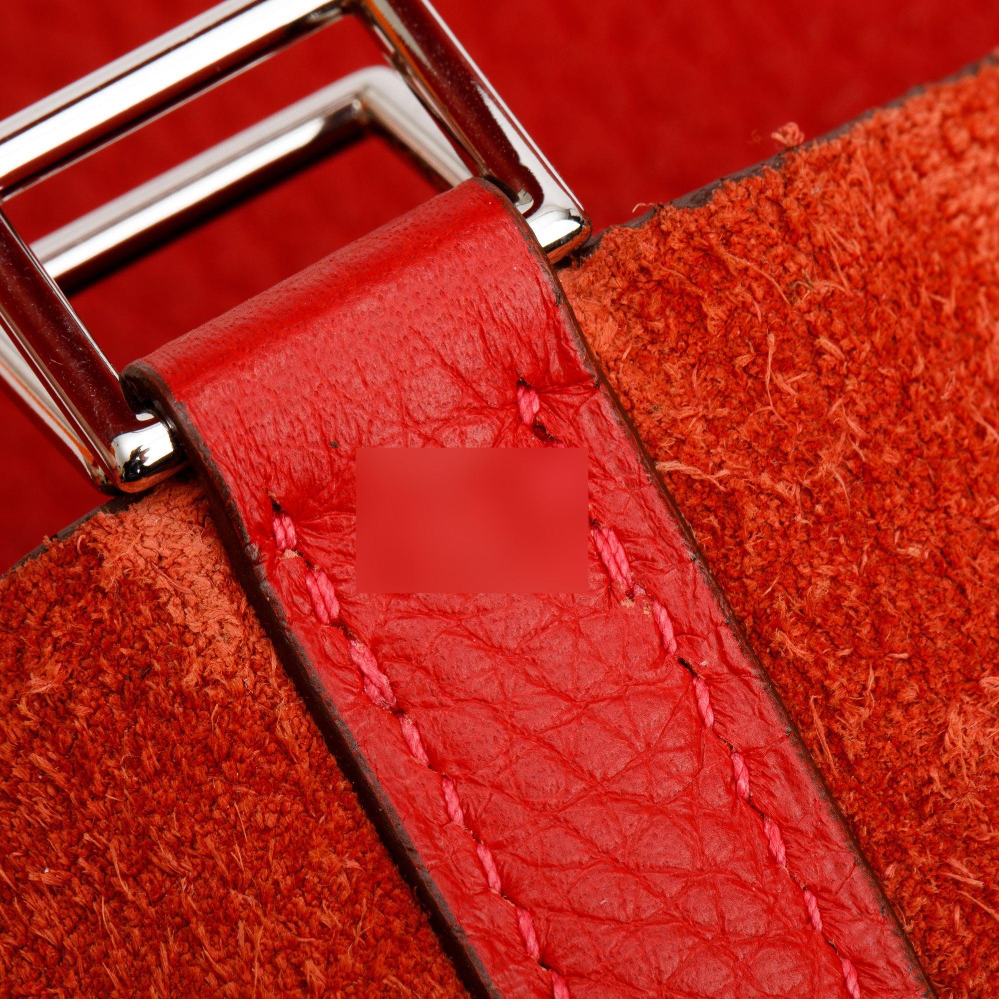 Hermes Rouge Taurillon Clemence Picotin 18 w/ Box