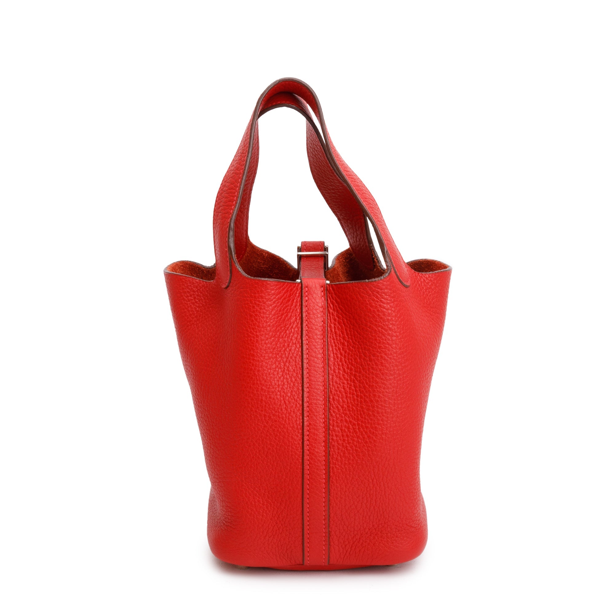 Hermes Rouge Taurillon Clemence Picotin 18 w/ Box