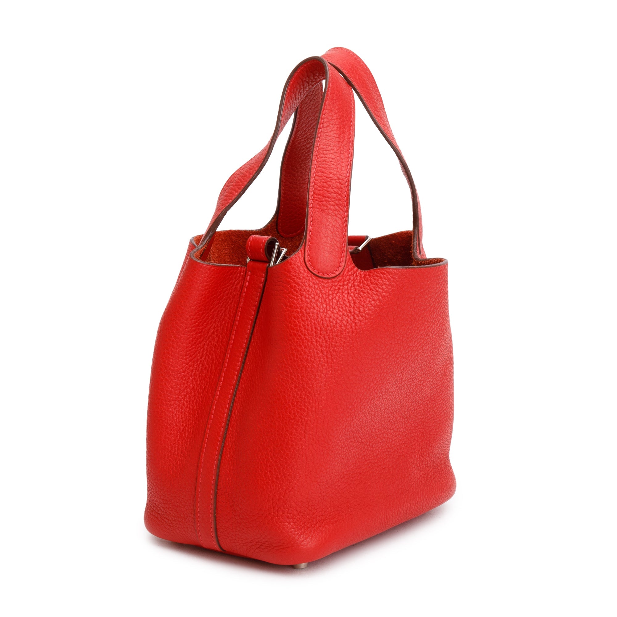 Hermes Rouge Taurillon Clemence Picotin 18 w/ Box