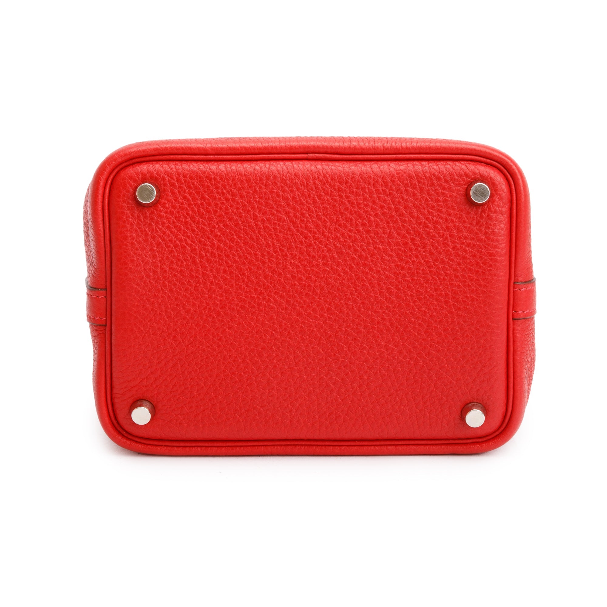 Hermes Rouge Taurillon Clemence Picotin 18 w/ Box