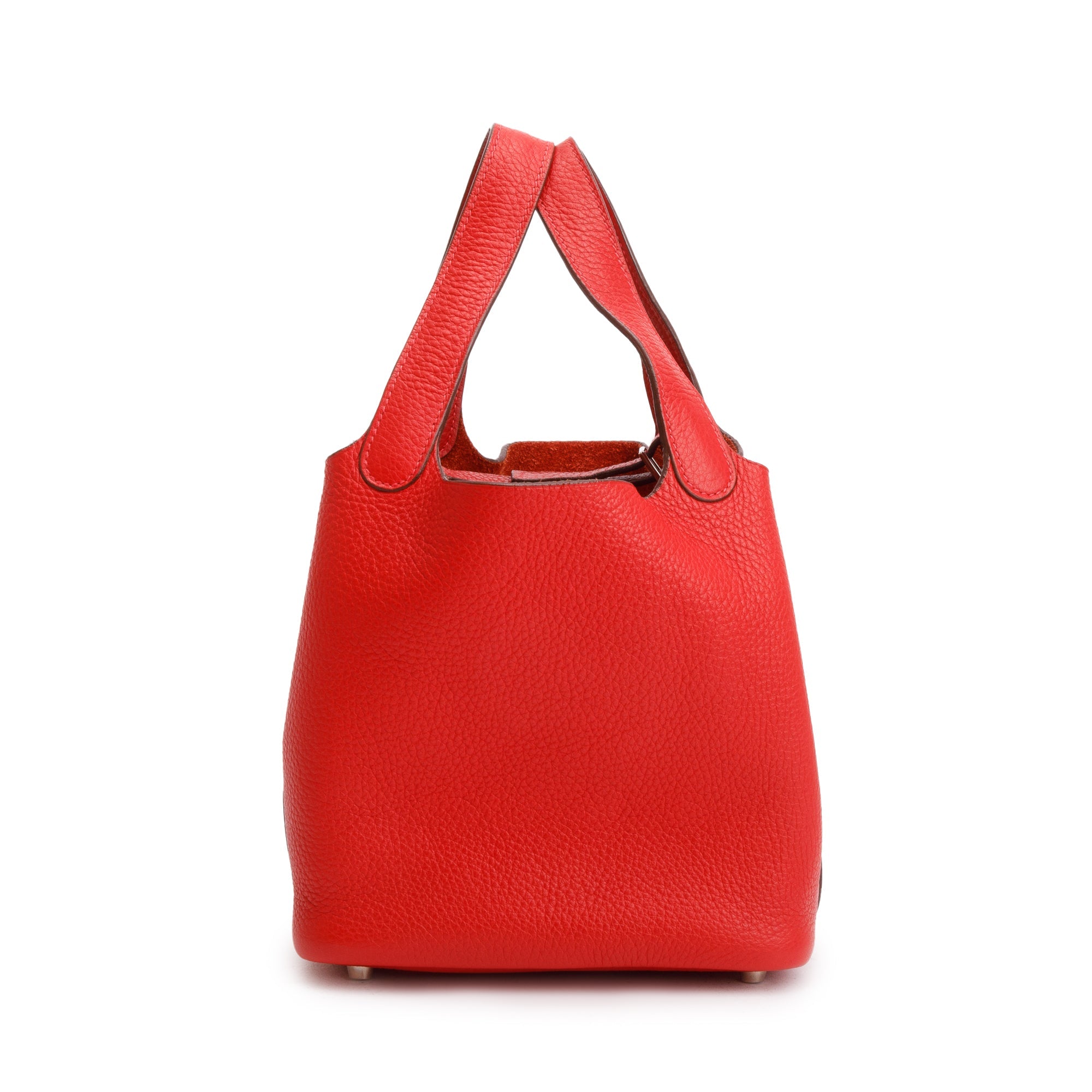 Hermes Rouge Taurillon Clemence Picotin 18 w/ Box