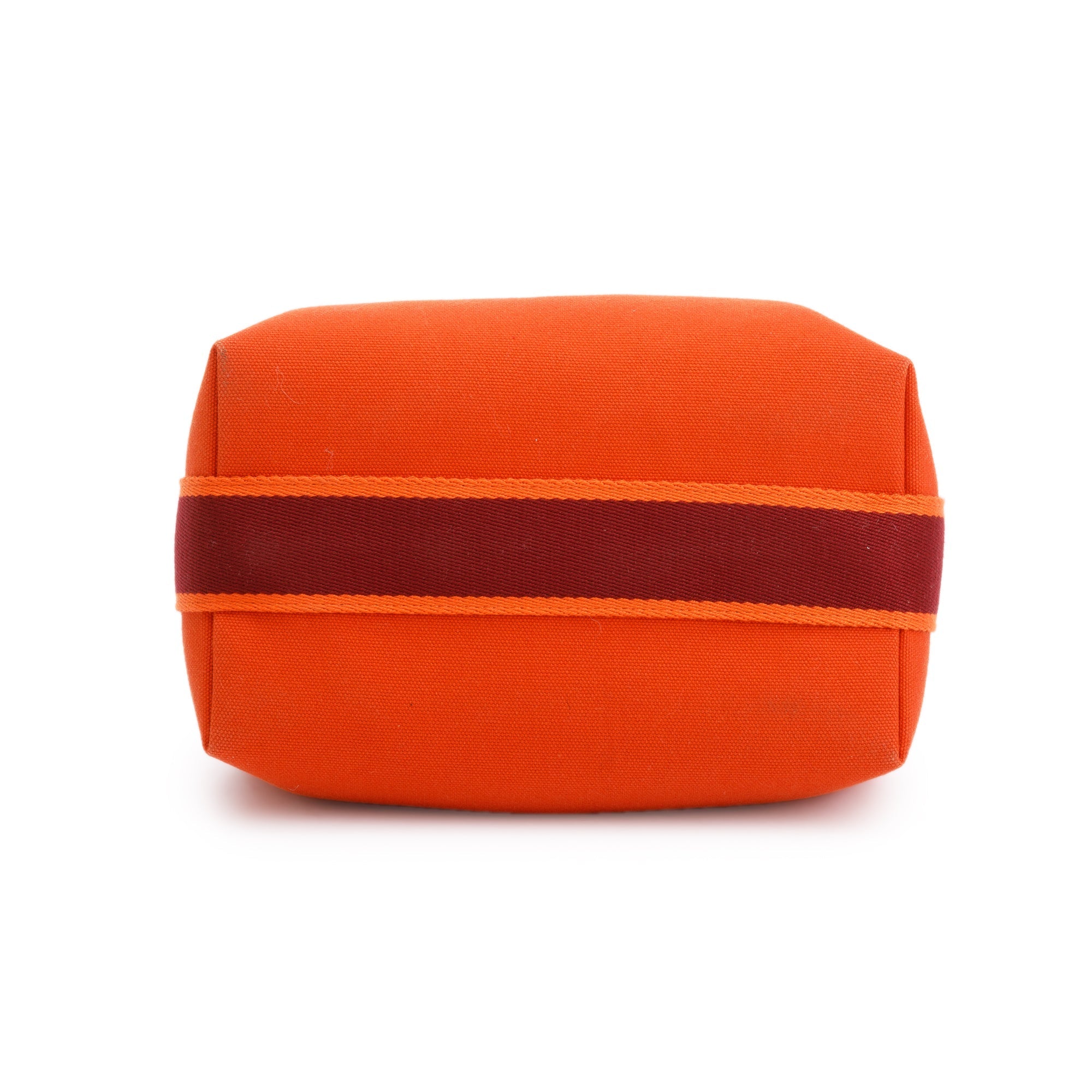 Hermes Small Orange/Burgundy Toile Bride-A-Brac Case