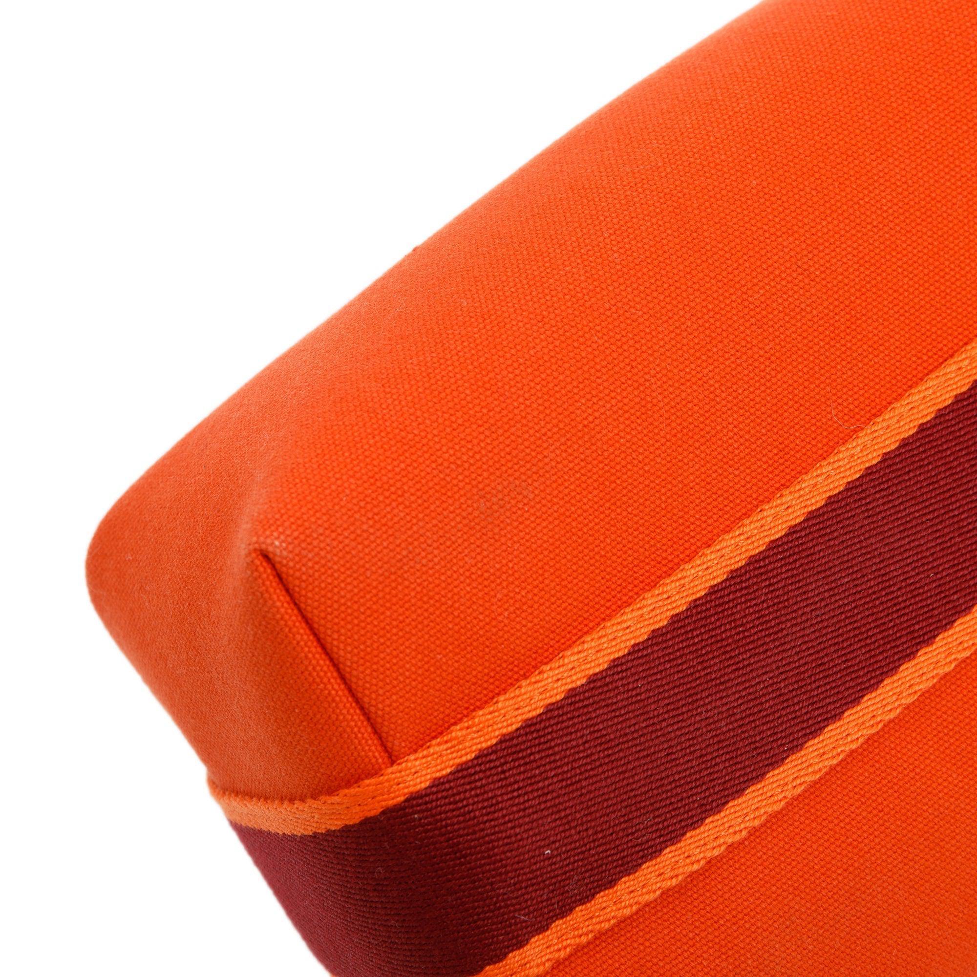 Hermes Small Orange/Burgundy Toile Bride-A-Brac Case