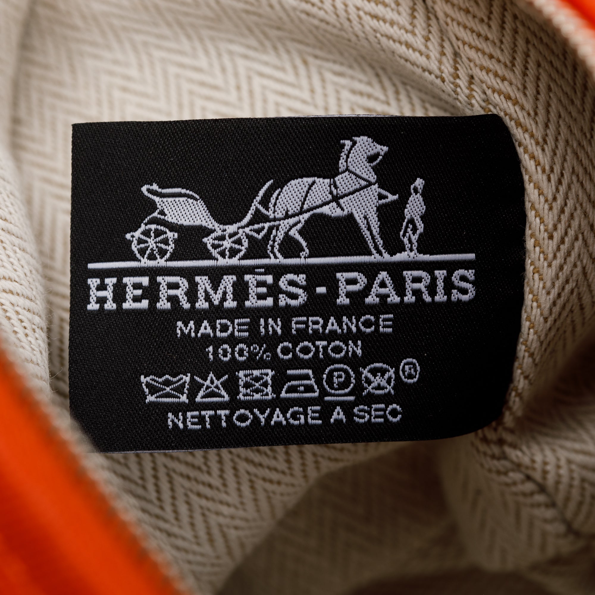 Hermes Small Orange/Burgundy Toile Bride-A-Brac Case