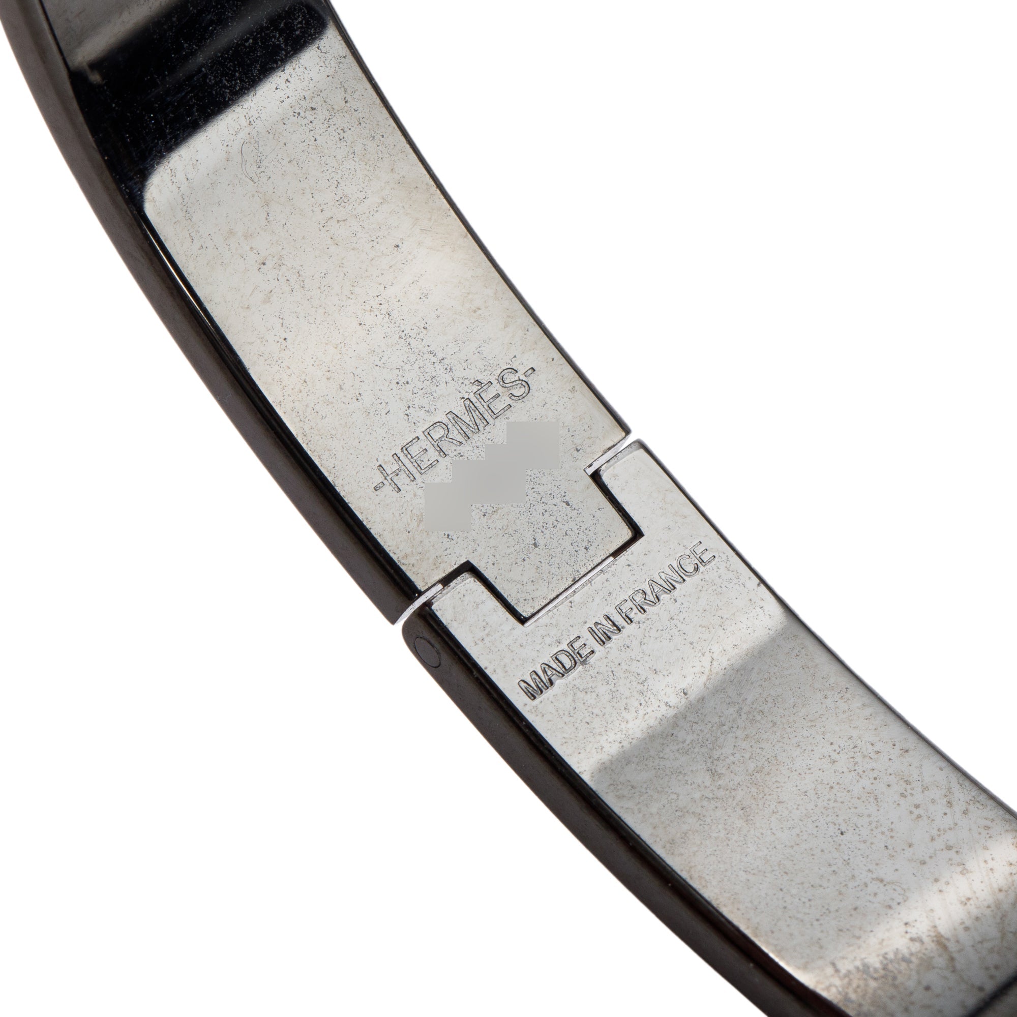 Hermes So Black Enamel 12 MM Clic HH Bracelet w/ Box