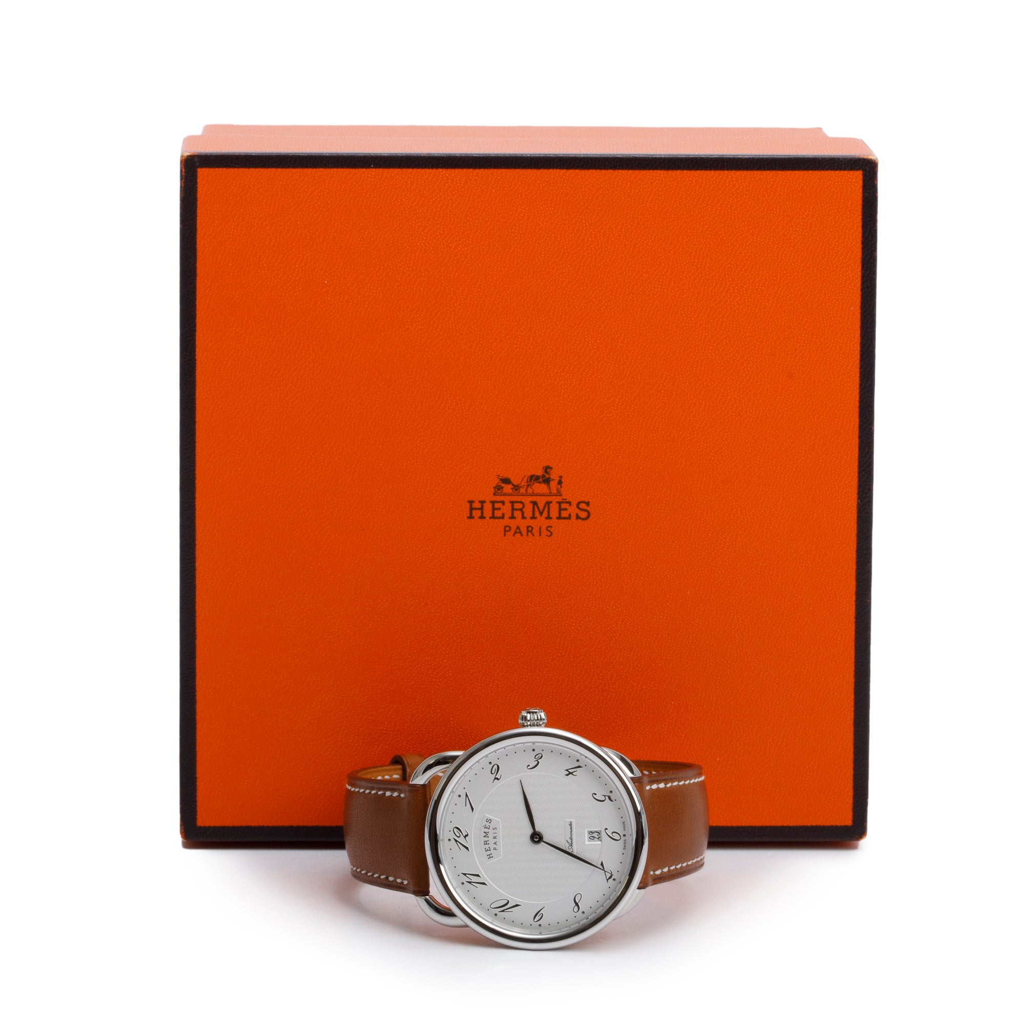 Hermes Stainless Steel Arceau 40 MM Automatic Watch w/ Box & Papers