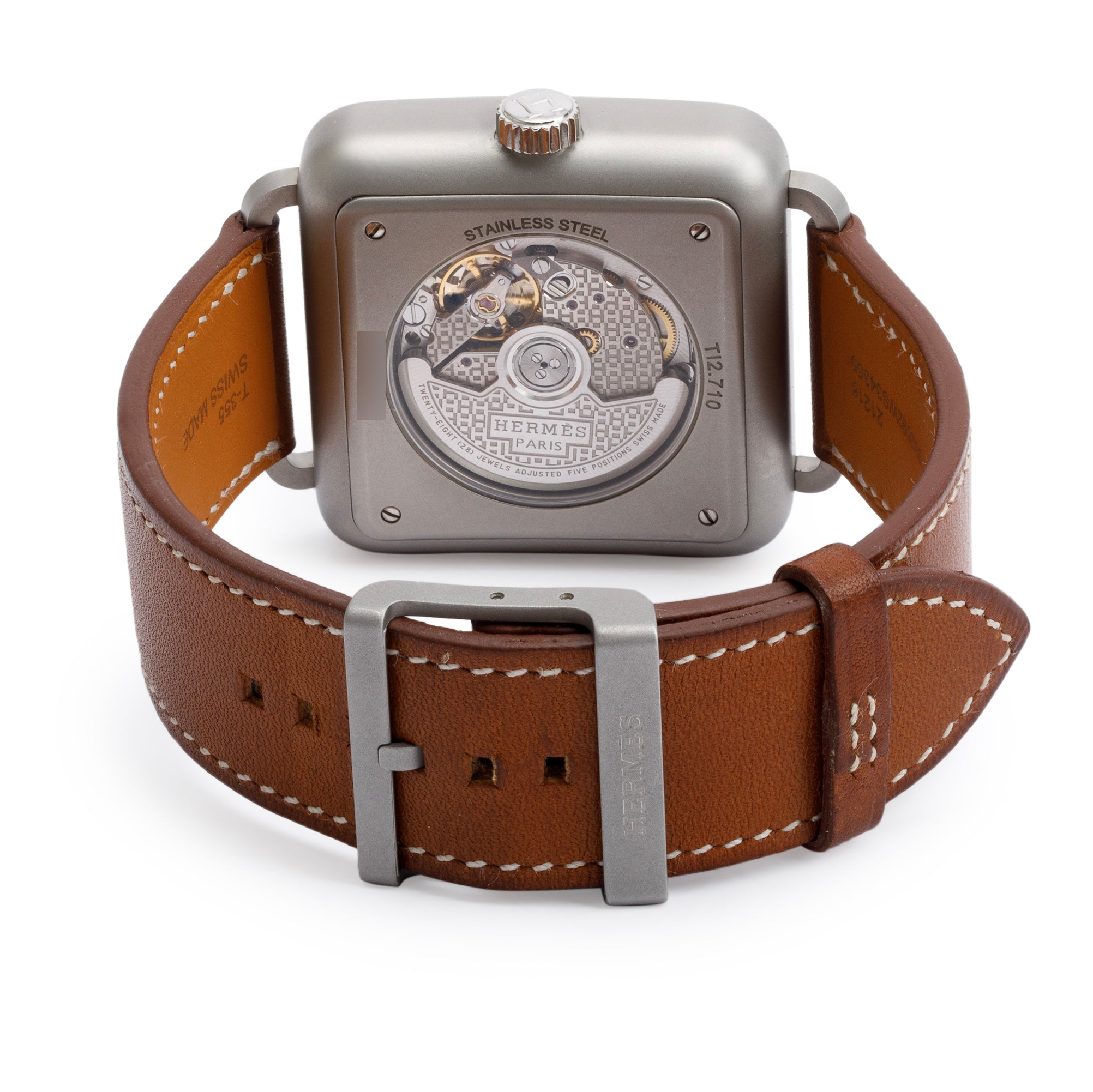 Hermes Stainless Steel Carre H 38 MM Automatic Watch