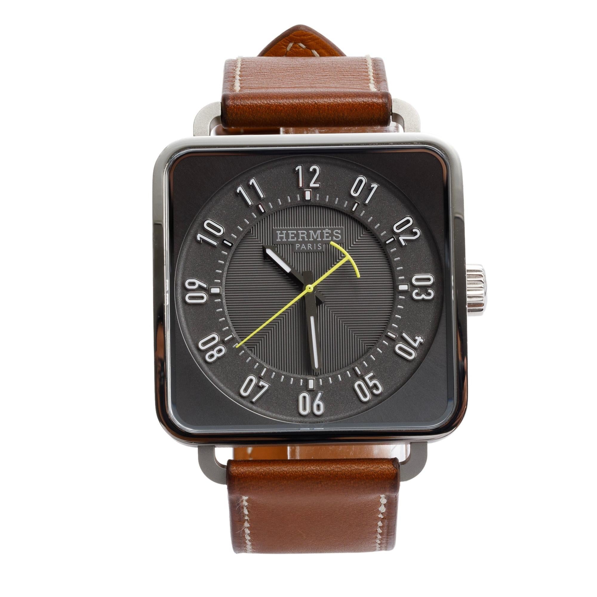 Hermes Stainless Steel Carre H 38 MM Automatic Watch