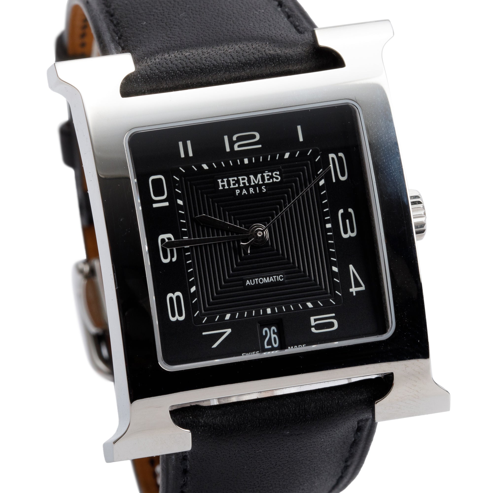 Hermes Stainless Steel Heure H 32 MM Automatic Watch w/ Box & Papers