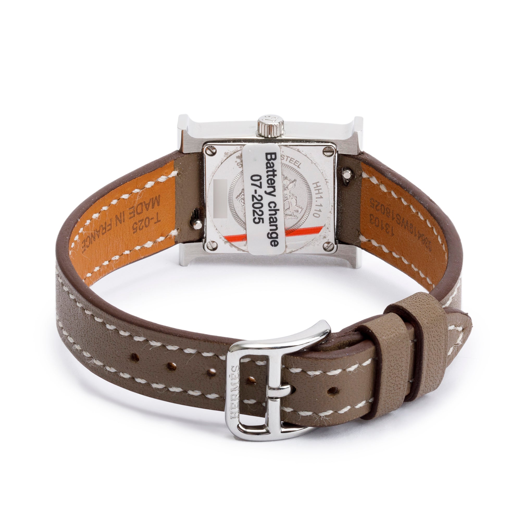 Hermes Stainless Steel Heure H Mini Model 17 MM Watch w/ Box & Paper