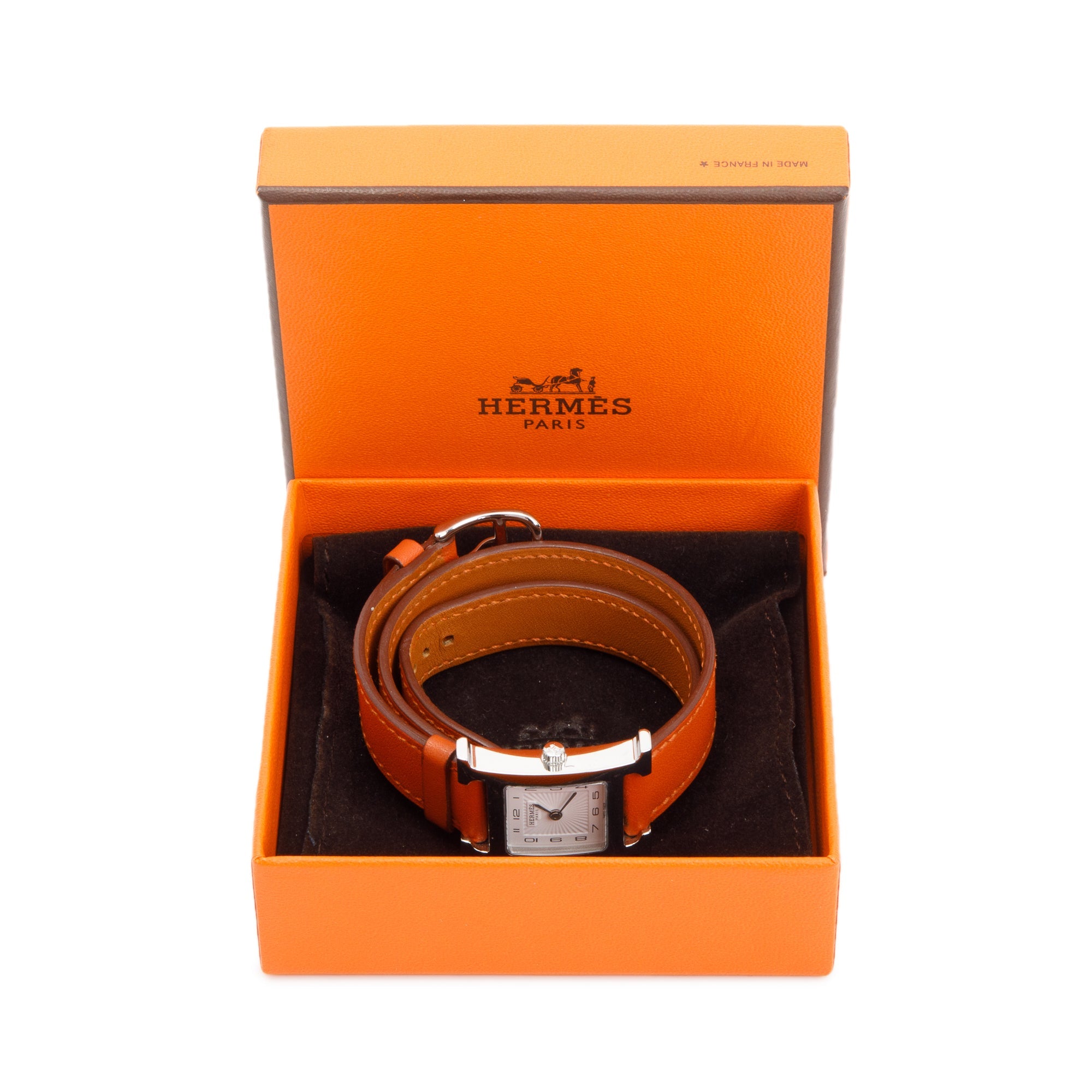 Hermes Stainless Steel Heure H Mini Model 21 MM Watch w/ Box